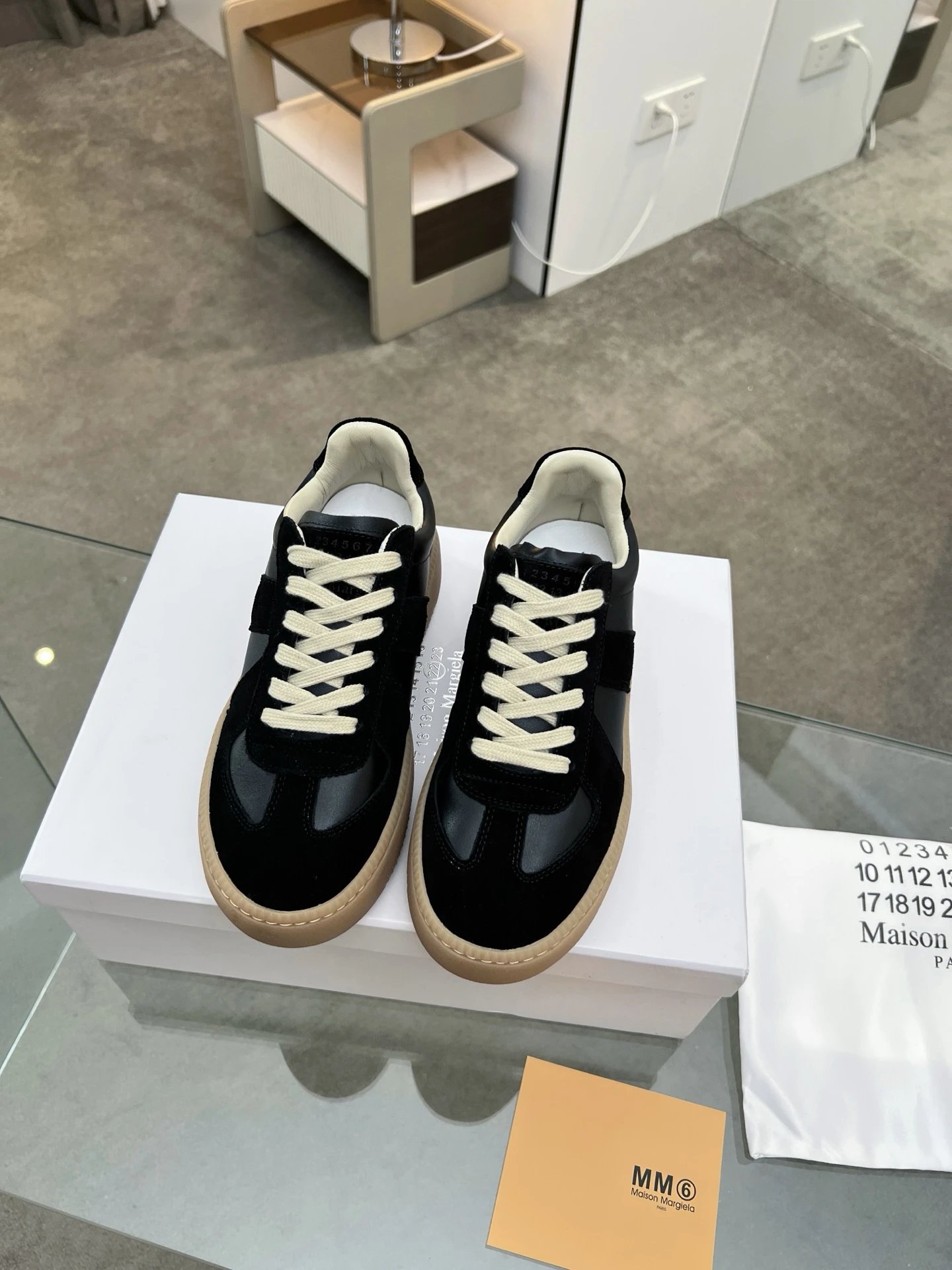 Maison Margiela MM6 Thick Bottom Sneakers Black - Gallery Image 4 - Detailed View