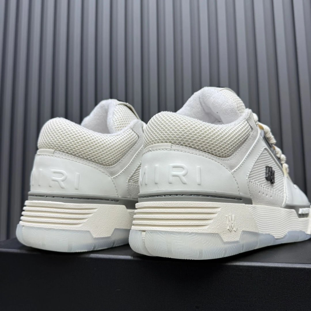 Unisex Leather Low Top Skate Shoes Ivory Cream - Gallery Image 6 - Detailed View