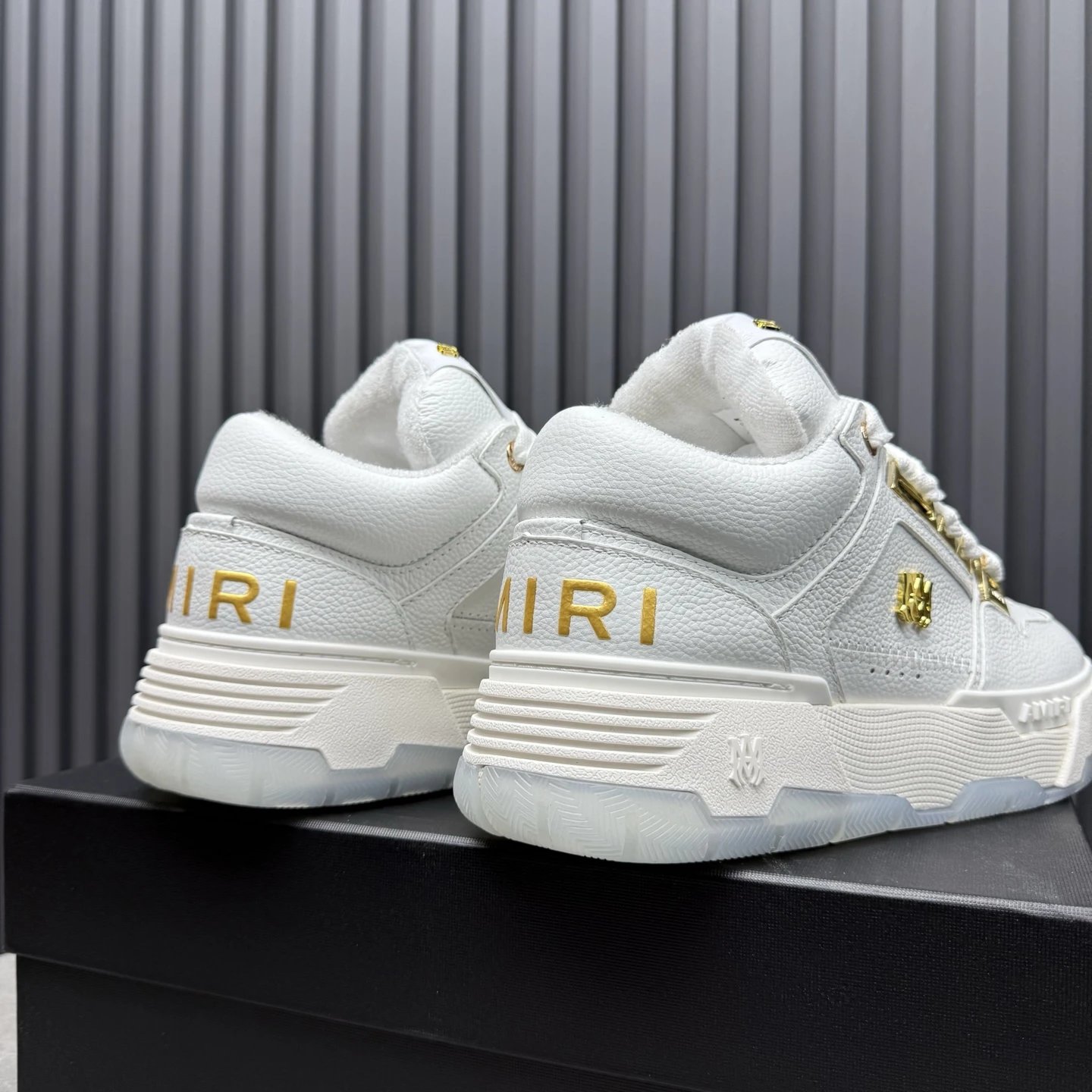 Low Top Leather Skate Shoes Gold Accent Ivory - Gallery Image 6 - Detailed View