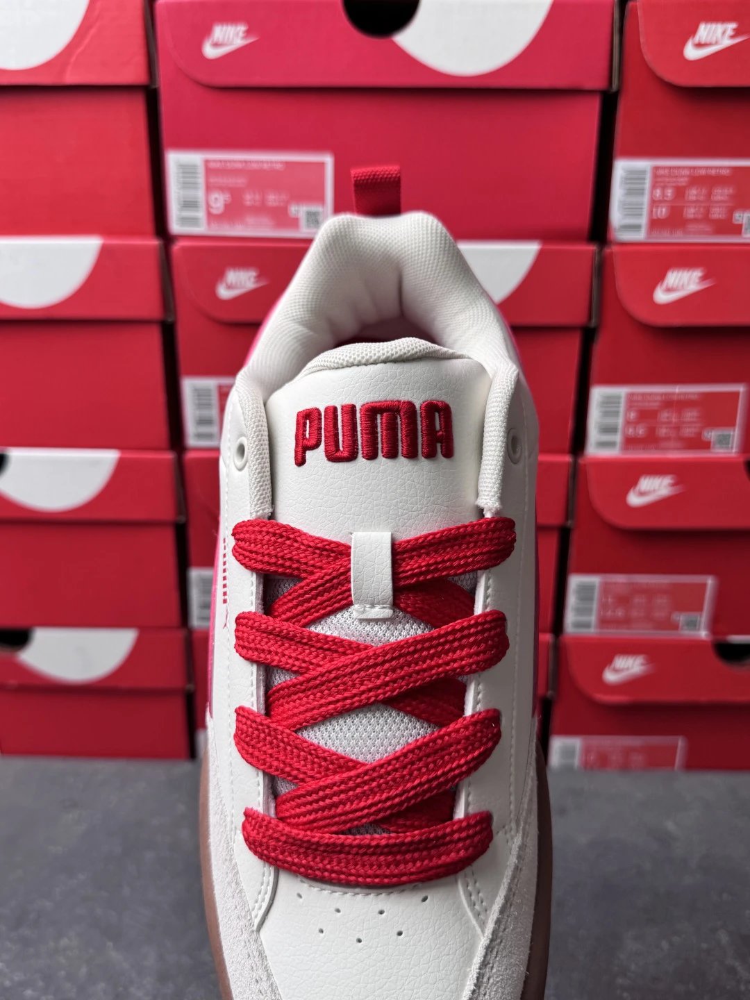 Puma Bread Sneakers White Red - Gallery Image 4 - Detailed View