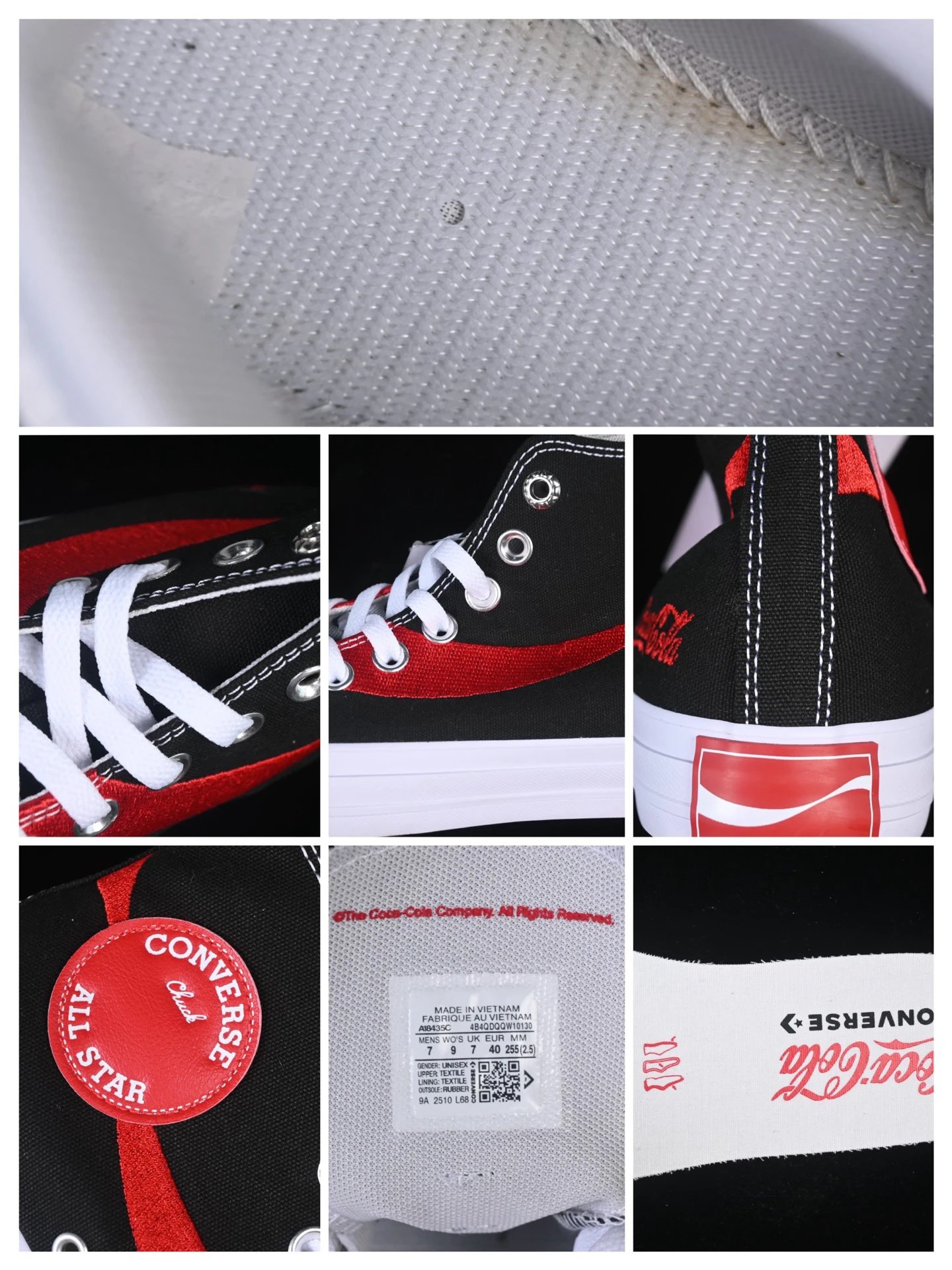 Vintage Canvas High Top Sneakers Crimson Black - Gallery Image 9 - Detailed View