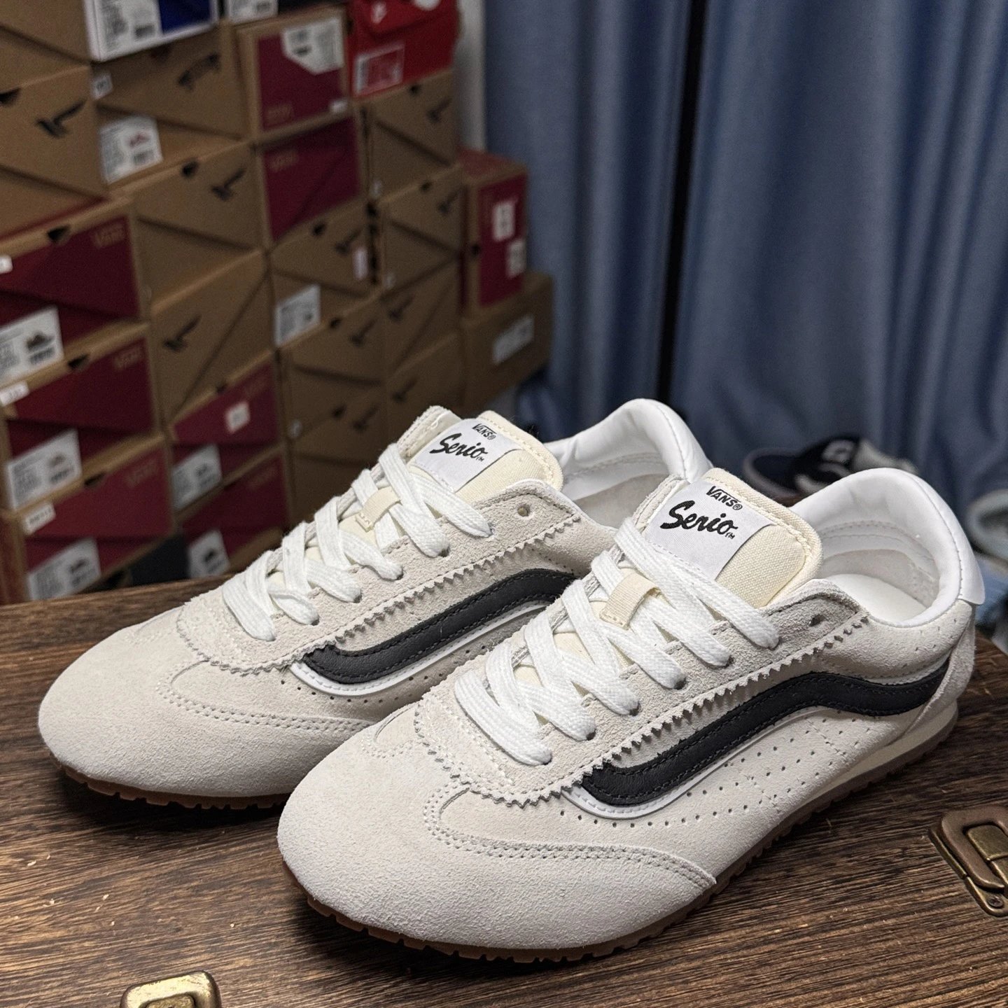 Retro Suede LowPro Sneakers Ivory - Gallery Image 4 - Detailed View