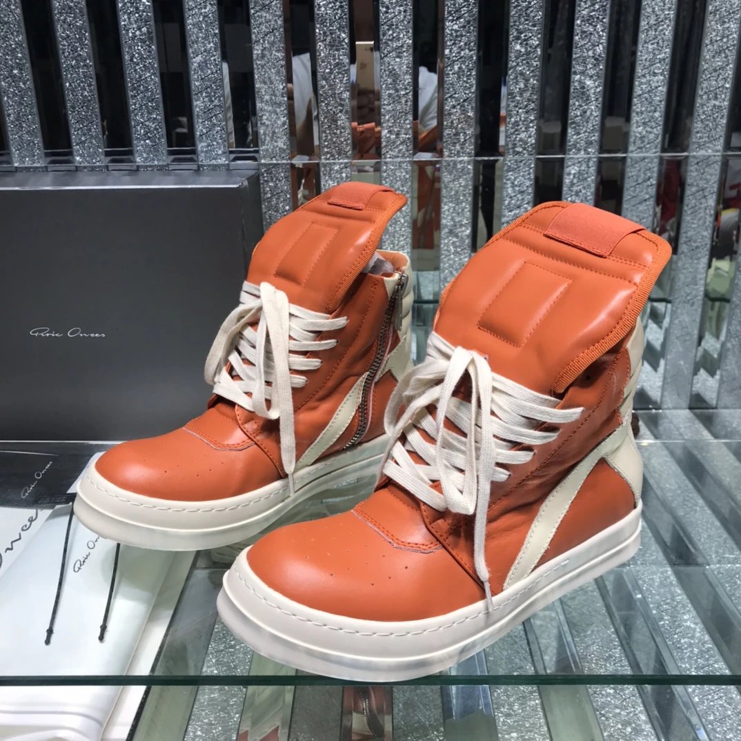 Owens Geobasket High-Top Sneakers Orange - Gallery Image 2 - Detailed View