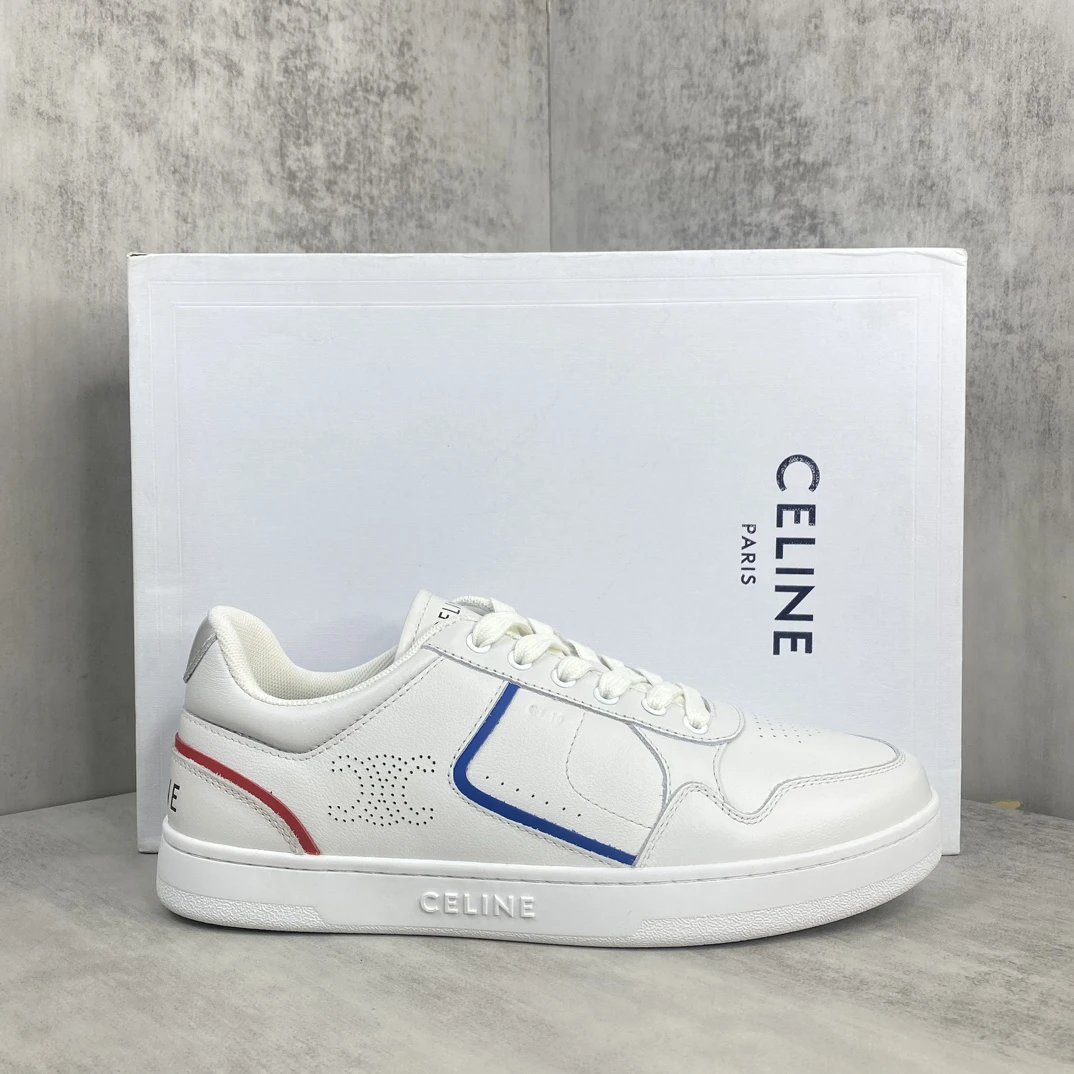 CT-10 Low Top Leather Sneakers Summer White Sapphire - Gallery Image 1 - Detailed View