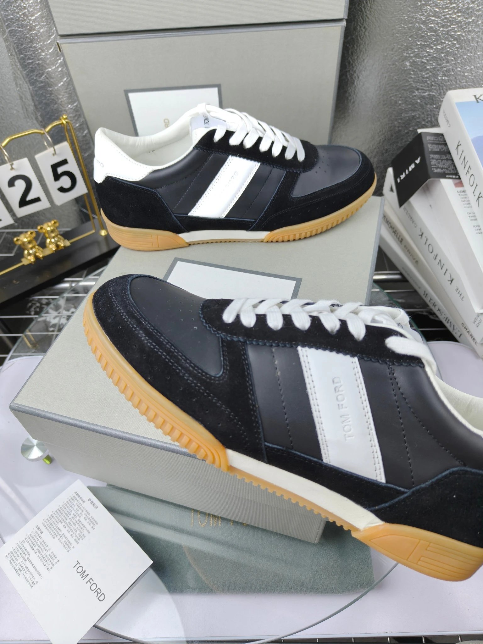 Retro Leather Sneakers Midnight Navy - Gallery Image 5 - Detailed View