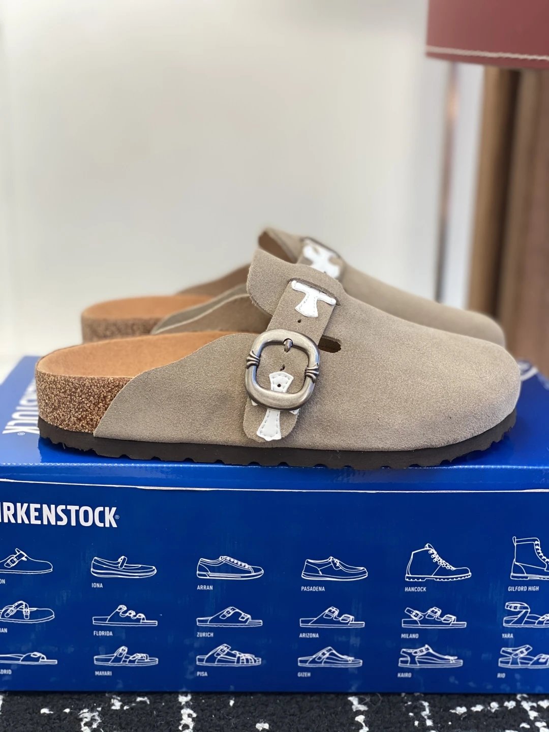 Birkenstock x Chrome Heart Suede Clogs Beige - Gallery Image 1 - Detailed View