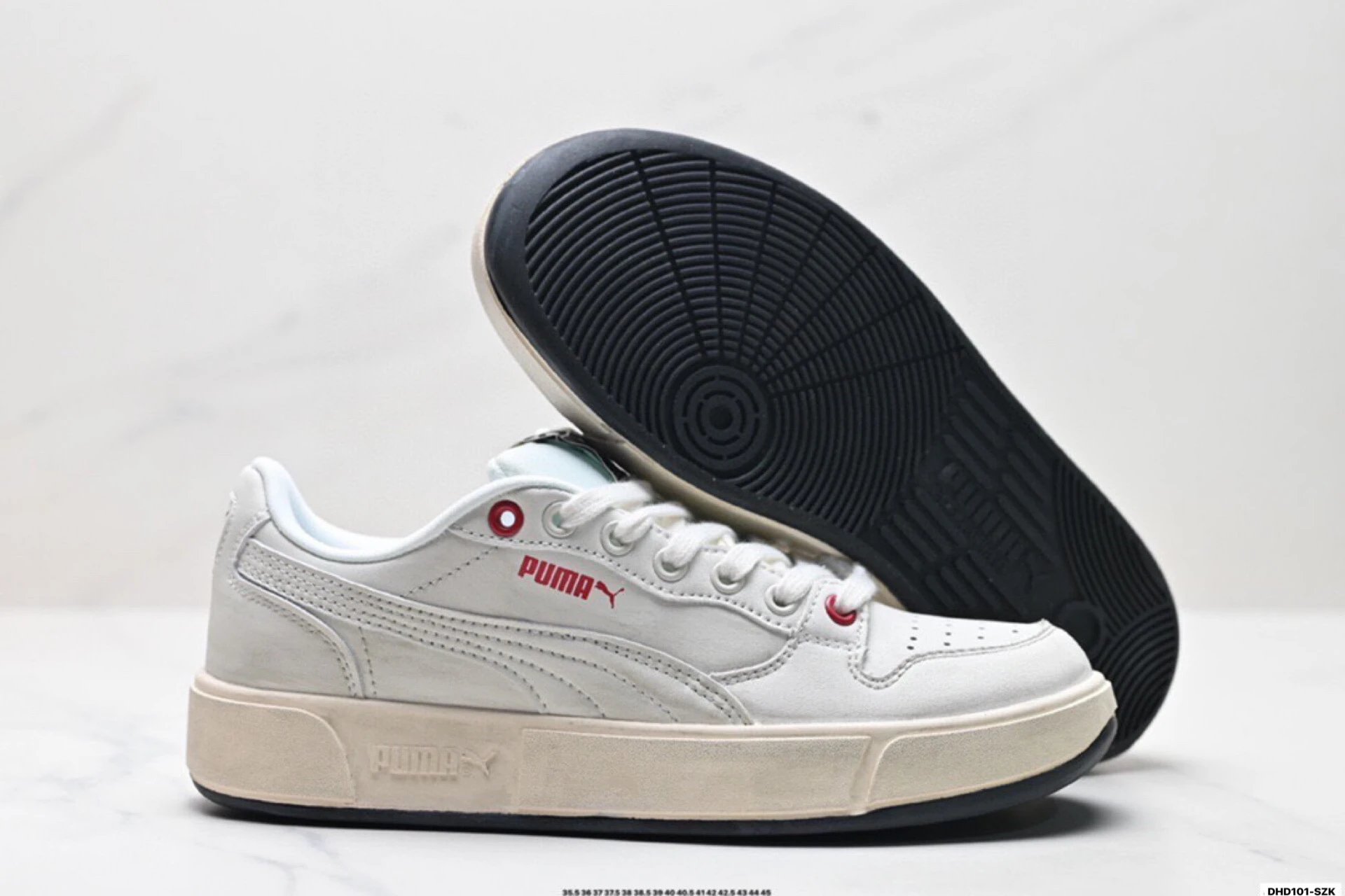 PUMA LX Court Low Denim Sneakers White Denim - Gallery Image 5 - Detailed View