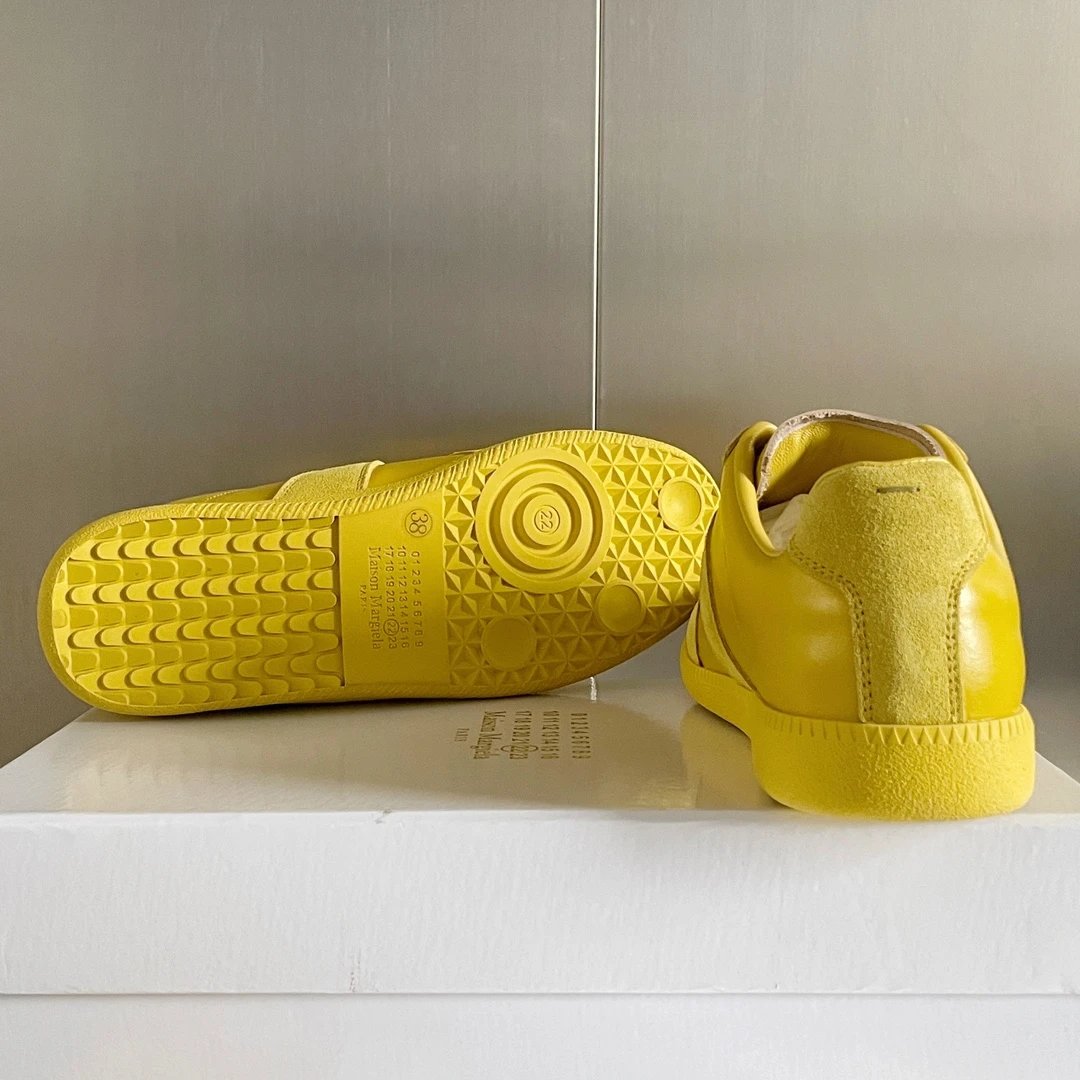 Maison Margiela MM6 Yellow German Trainers - Gallery Image 9 - Detailed View