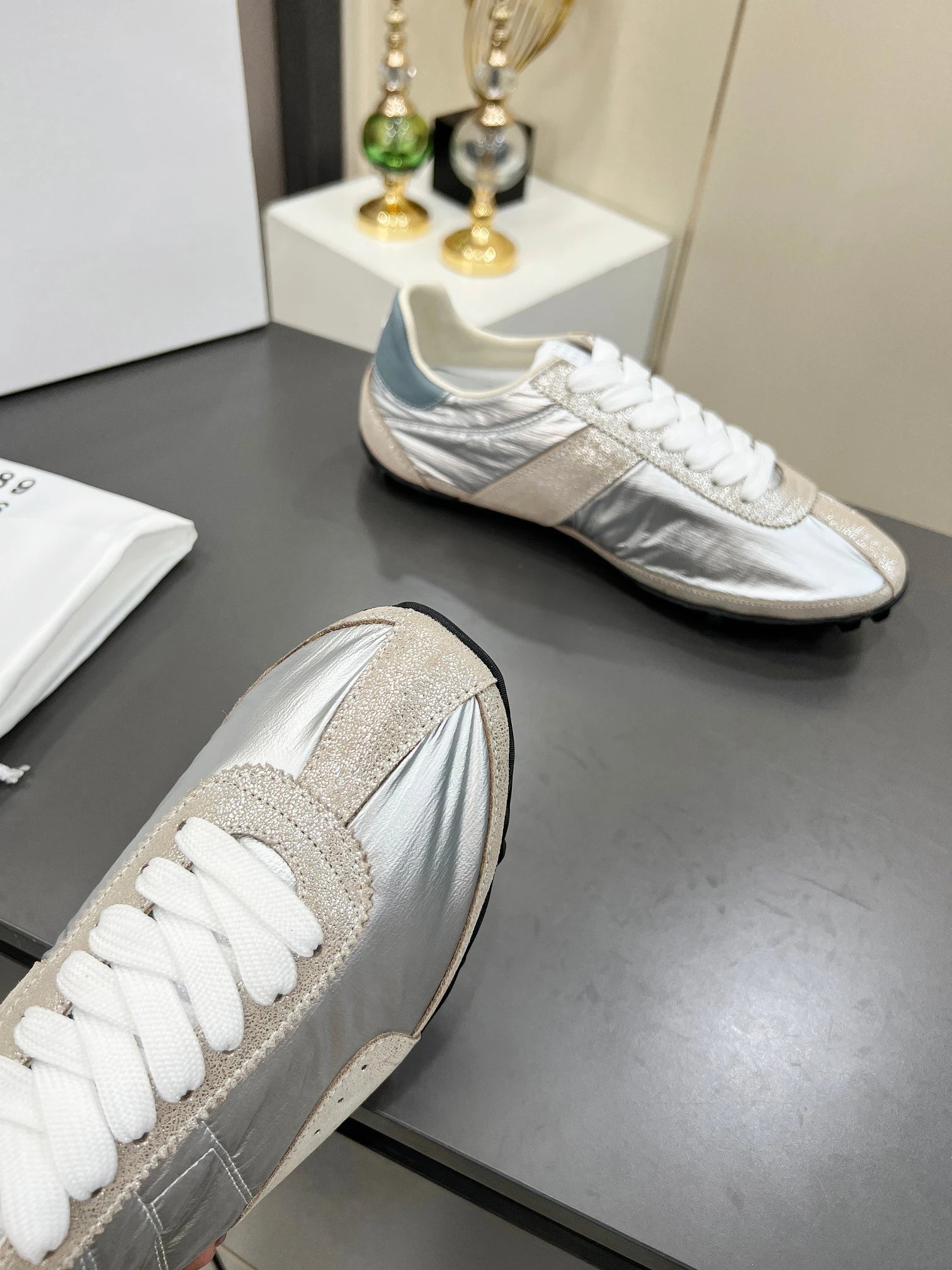 Maison Margiela MM6 Sinters Trainers Silver - Gallery Image 5 - Detailed View