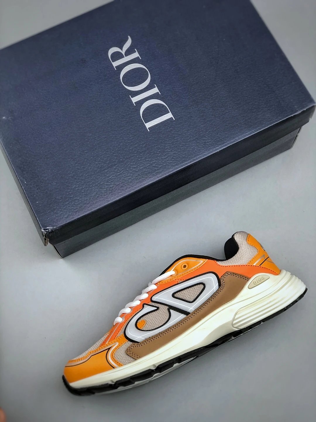 Dad Sneakers Mesh Brown-Orange - Gallery Image 3 - Detailed View