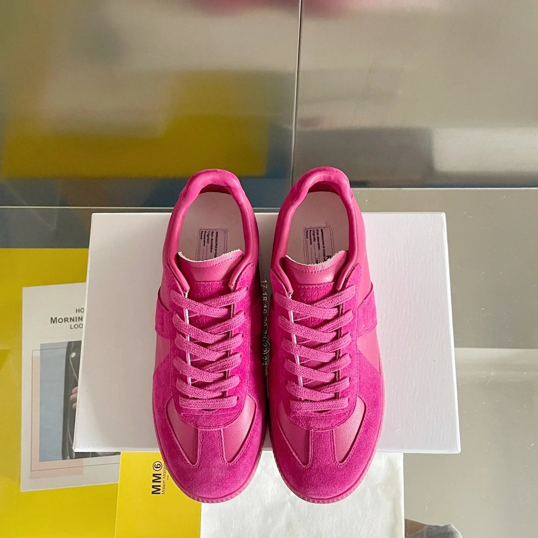 Maison Margiela MM6 Pink German Trainers - Gallery Image 7 - Detailed View