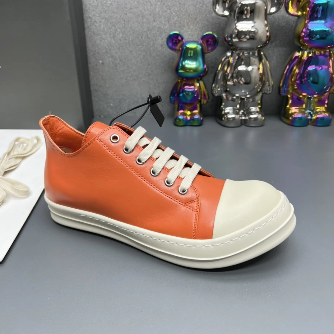 Rick Owens Leather Sneakers Orange - Rick Owens - Cnfans - $58.68