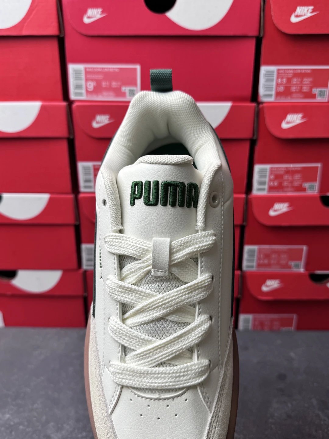 Puma Bread Sneakers White Green - Gallery Image 4 - Detailed View