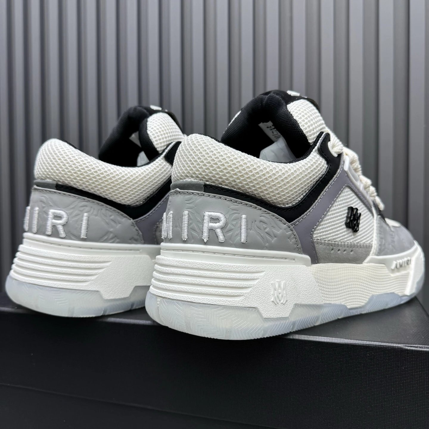 Low Top Mesh Leather Skate Shoes Unisex Ivory Grey - Gallery Image 6 - Detailed View