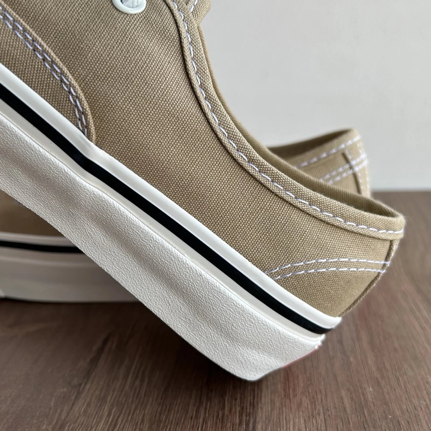 Authentic Low Top Canvas Sneakers Beige Latte - Gallery Image 5 - Detailed View