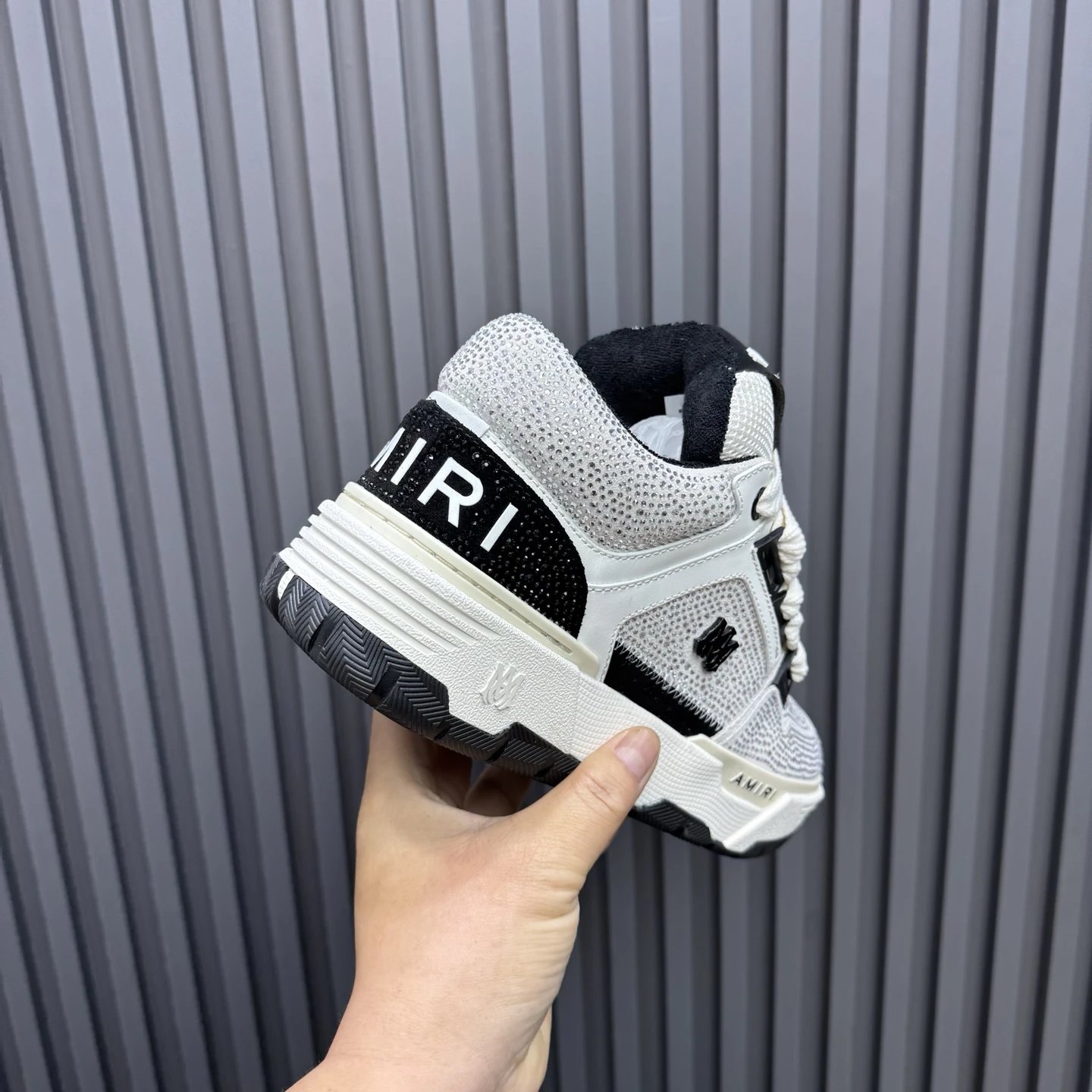 Luxury Low Top Leather Skate Shoes Cream Black - Gallery Image 5 - Detailed View