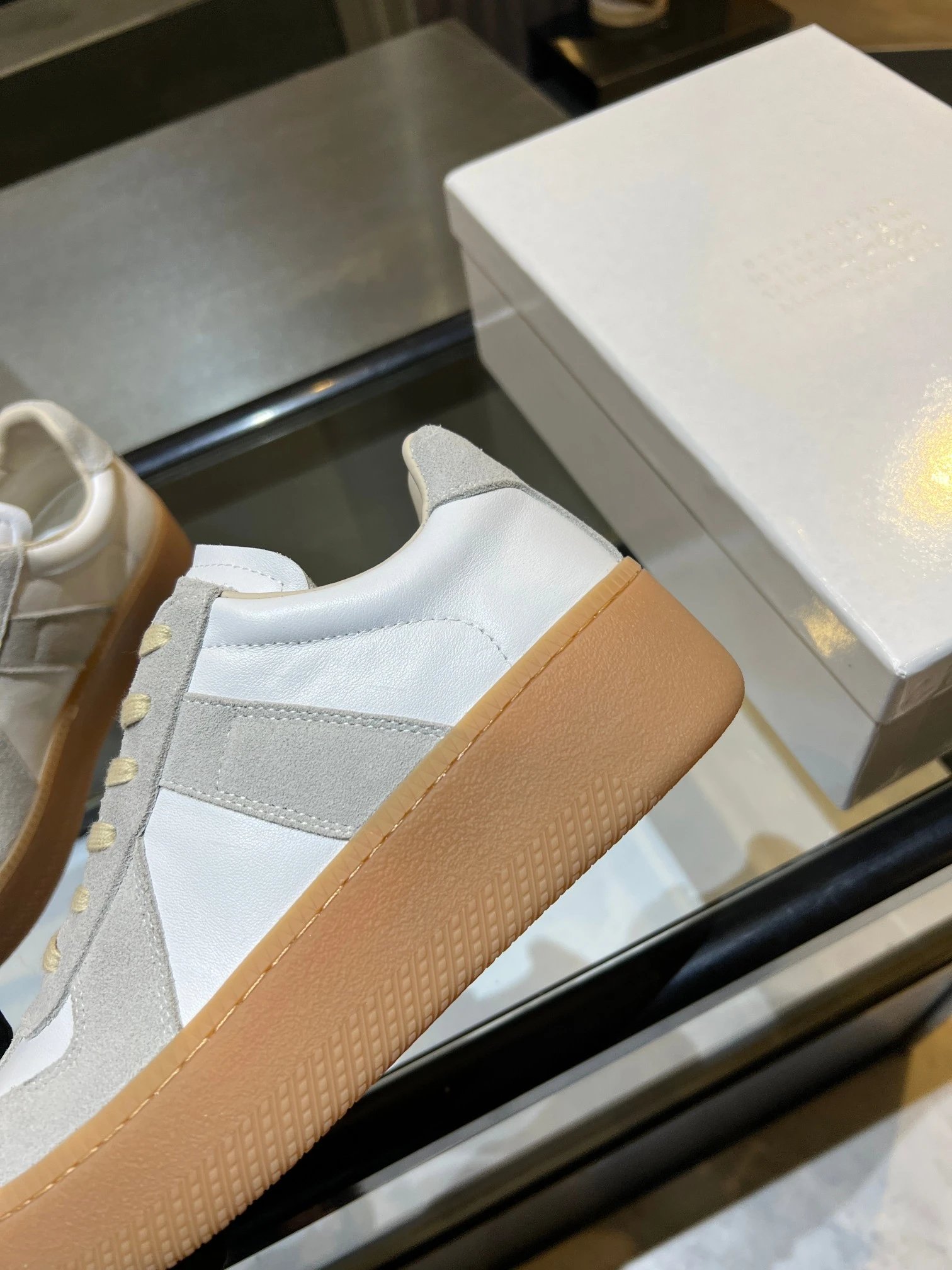 Maison Margiela MM6 Thick Bottom Sneakers White - Gallery Image 5 - Detailed View