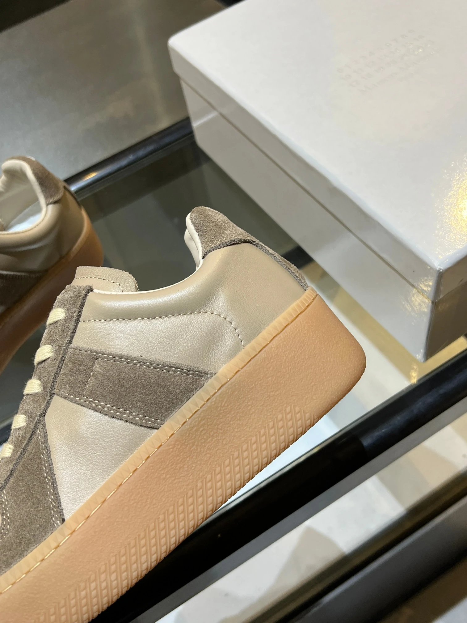 Maison Margiela MM6 Thick Bottom Sneakers Beige - Gallery Image 4 - Detailed View