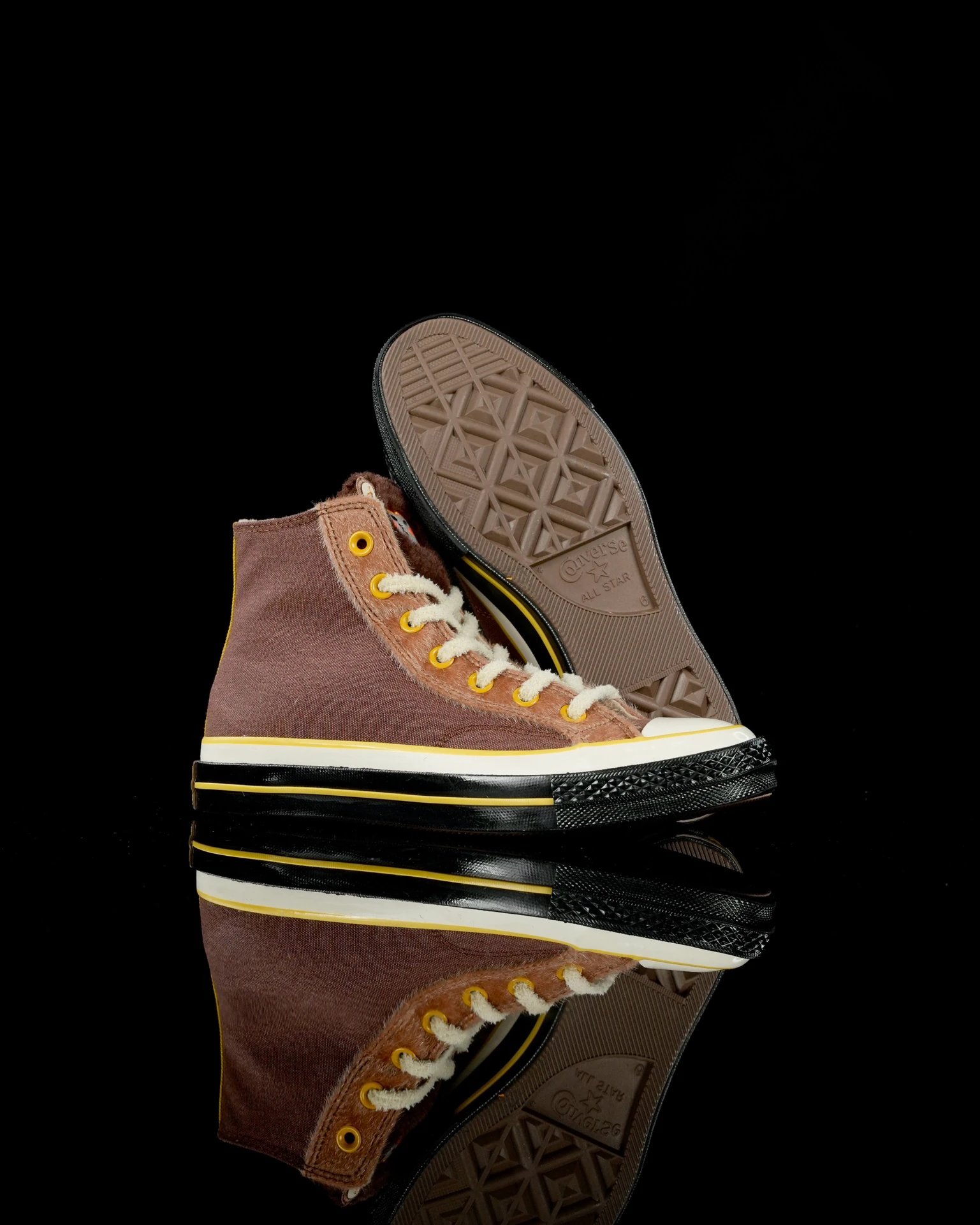 High Top Fleece Monkey Sneakers Chestnut Brown - Gallery Image 5 - Detailed View