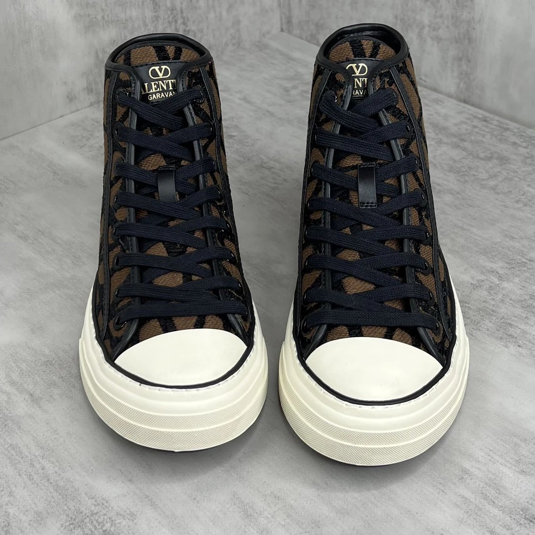 High Top Canvas Sneakers Espresso Brown - Gallery Image 4 - Detailed View