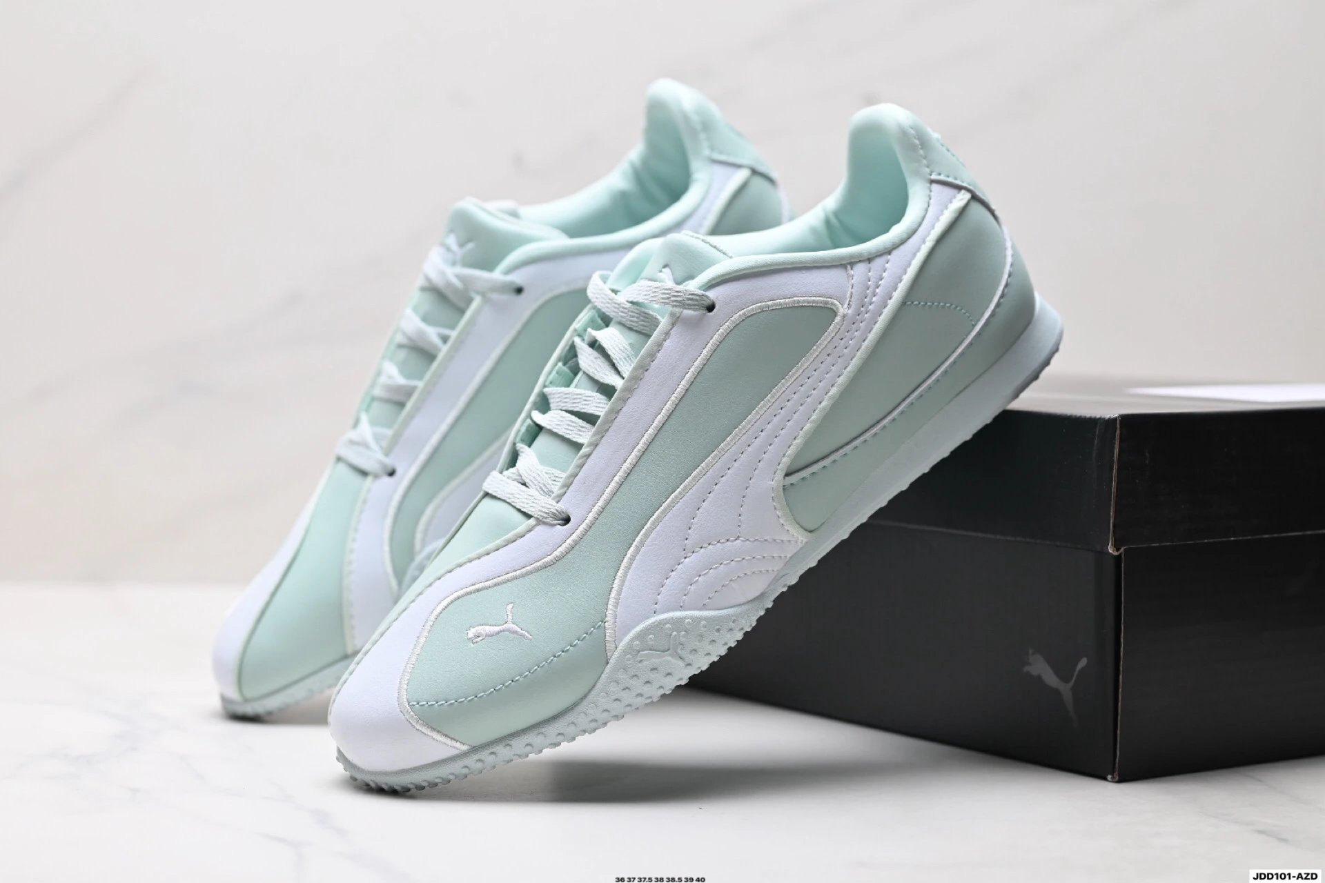 PUMA Bella V2 Leather Sneakers Mint Green - Gallery Image 8 - Detailed View