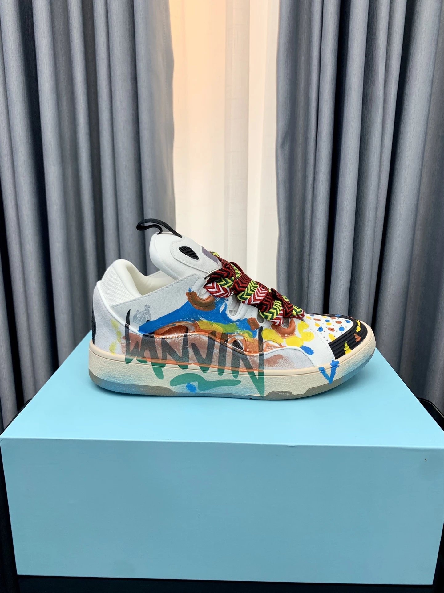 Lanvin Casual Sneakers White/Graffiti - Gallery Image 1 - Detailed View