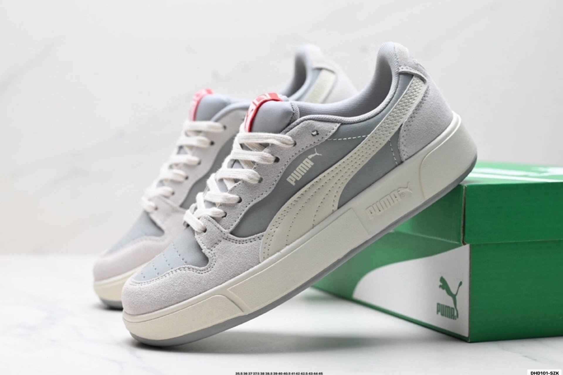 PUMA LX Court Low Denim Sneakers Light Gray - Gallery Image 8 - Detailed View