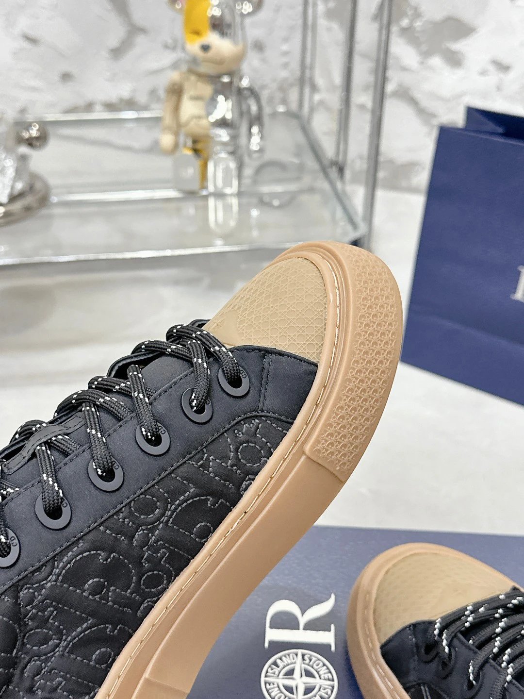 Casual Cotton Sneakers in Midnight Black - Gallery Image 9 - Detailed View