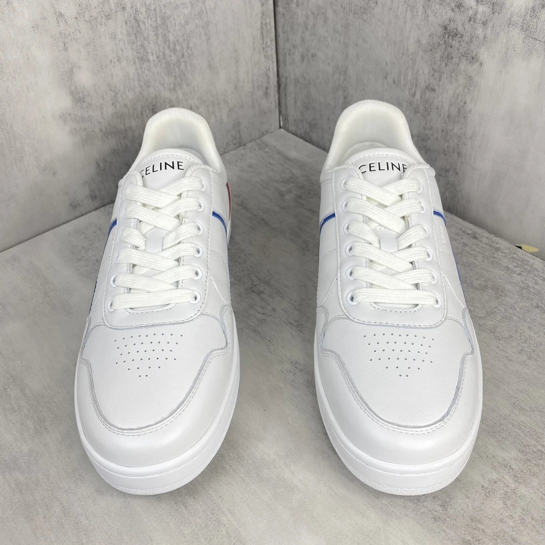 CT-10 Low Top Leather Sneakers Summer White Sapphire - Gallery Image 4 - Detailed View