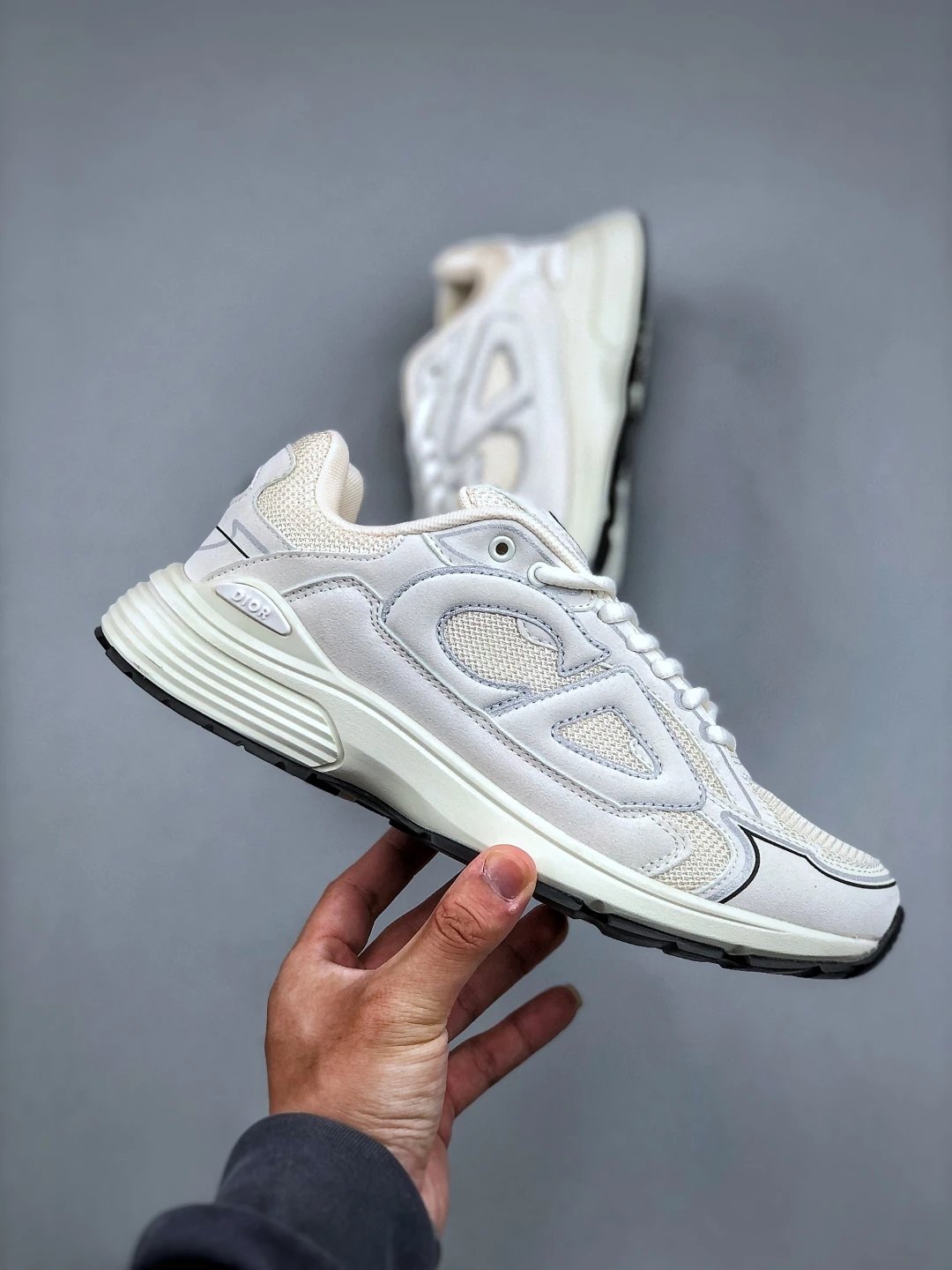 B30 Dad Sneakers Mesh Suede Cream - Gallery Image 5 - Detailed View