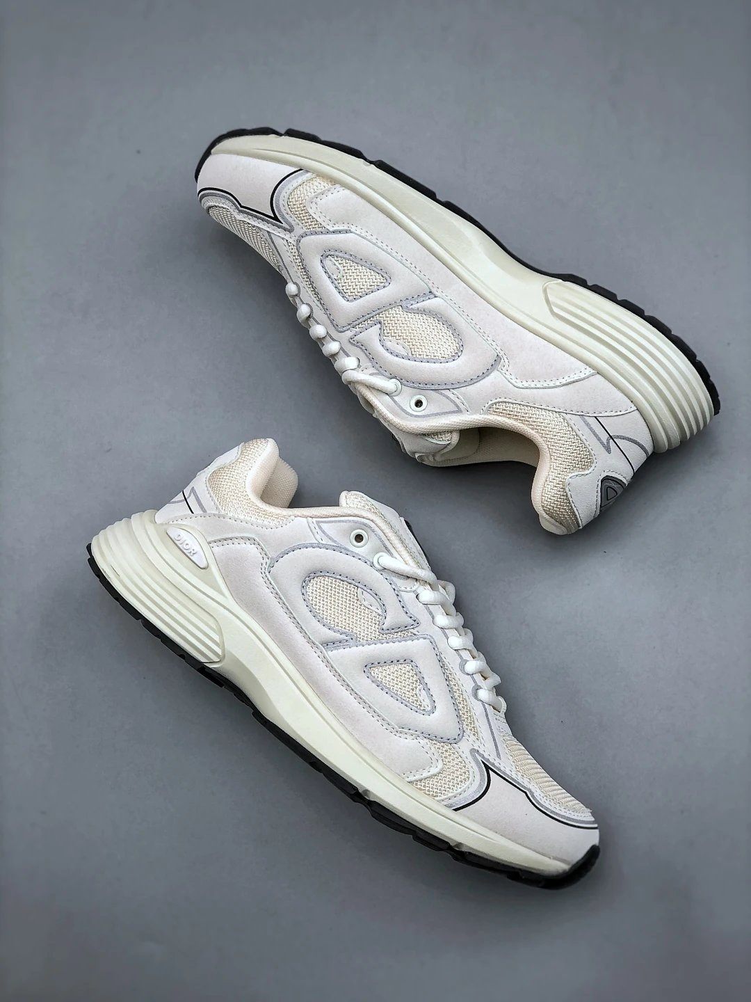 B30 Dad Sneakers Mesh Suede Cream - Gallery Image 9 - Detailed View