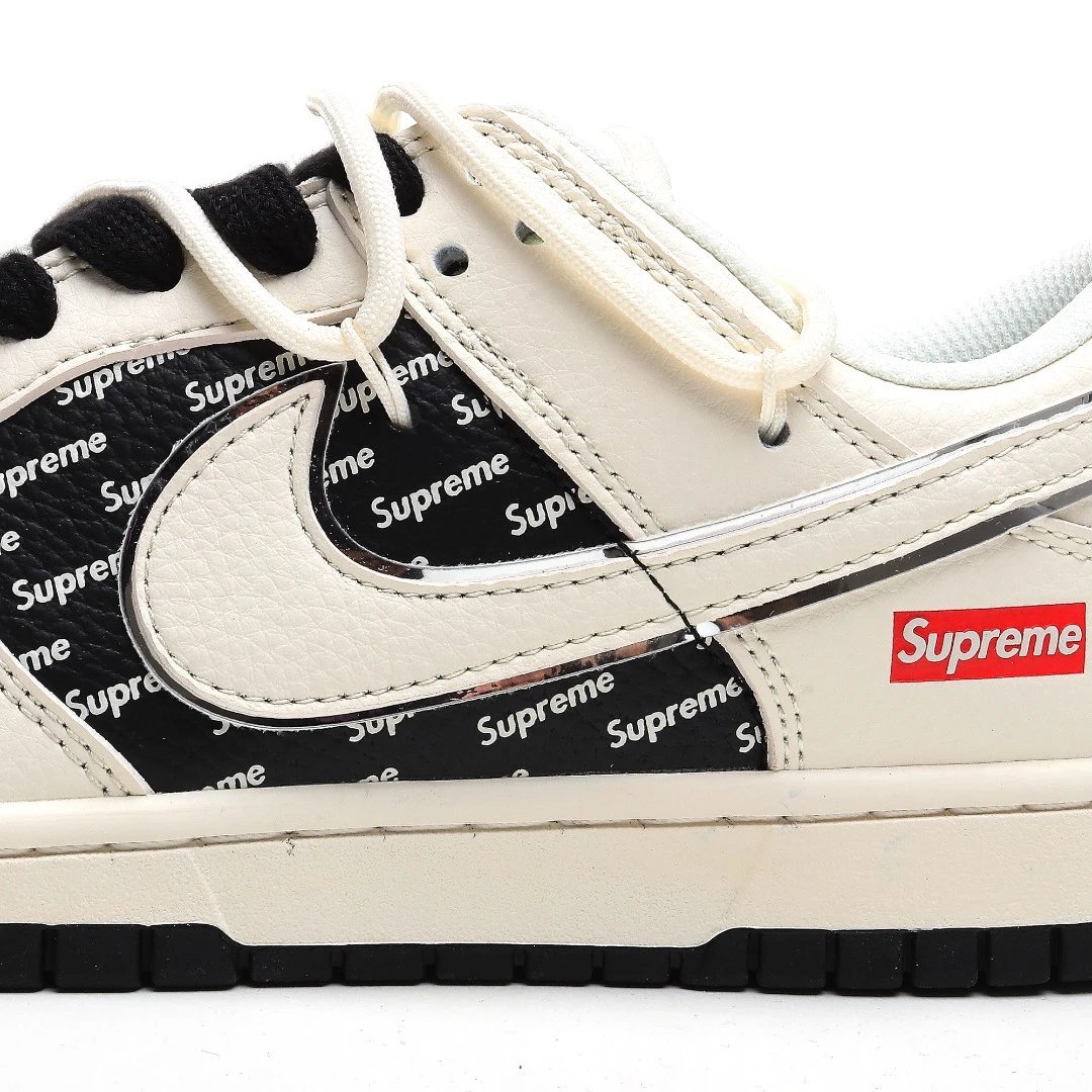 Leather Low-Top Sneakers Ebony Ivory - Gallery Image 8 - Detailed View