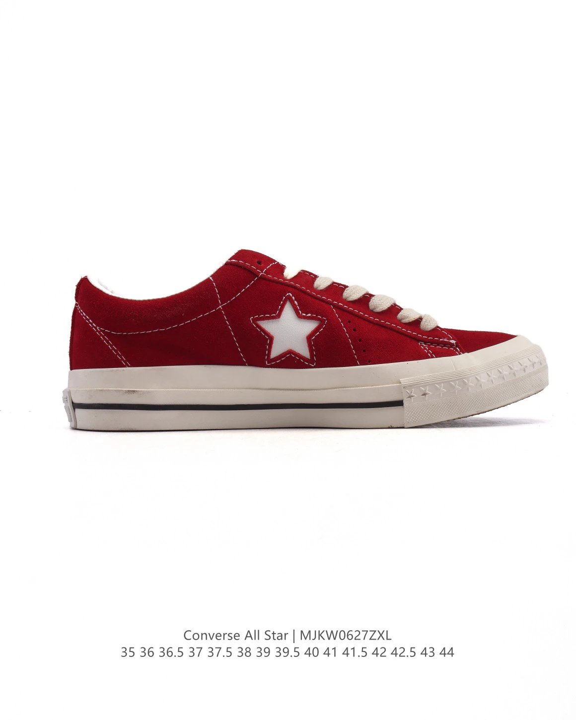 One Star 95 Suede Skate Shoes Crimson Red - Gallery Image 2 - Detailed View