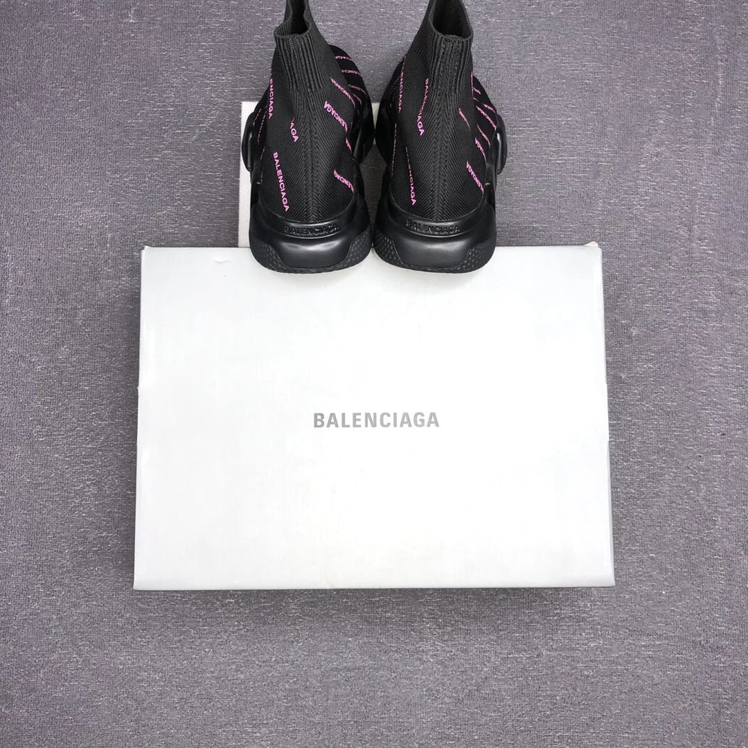 Unisex Knit Sock Sneakers with TPU Sole in Jet Black - Gallery Image 9 - Detailed View