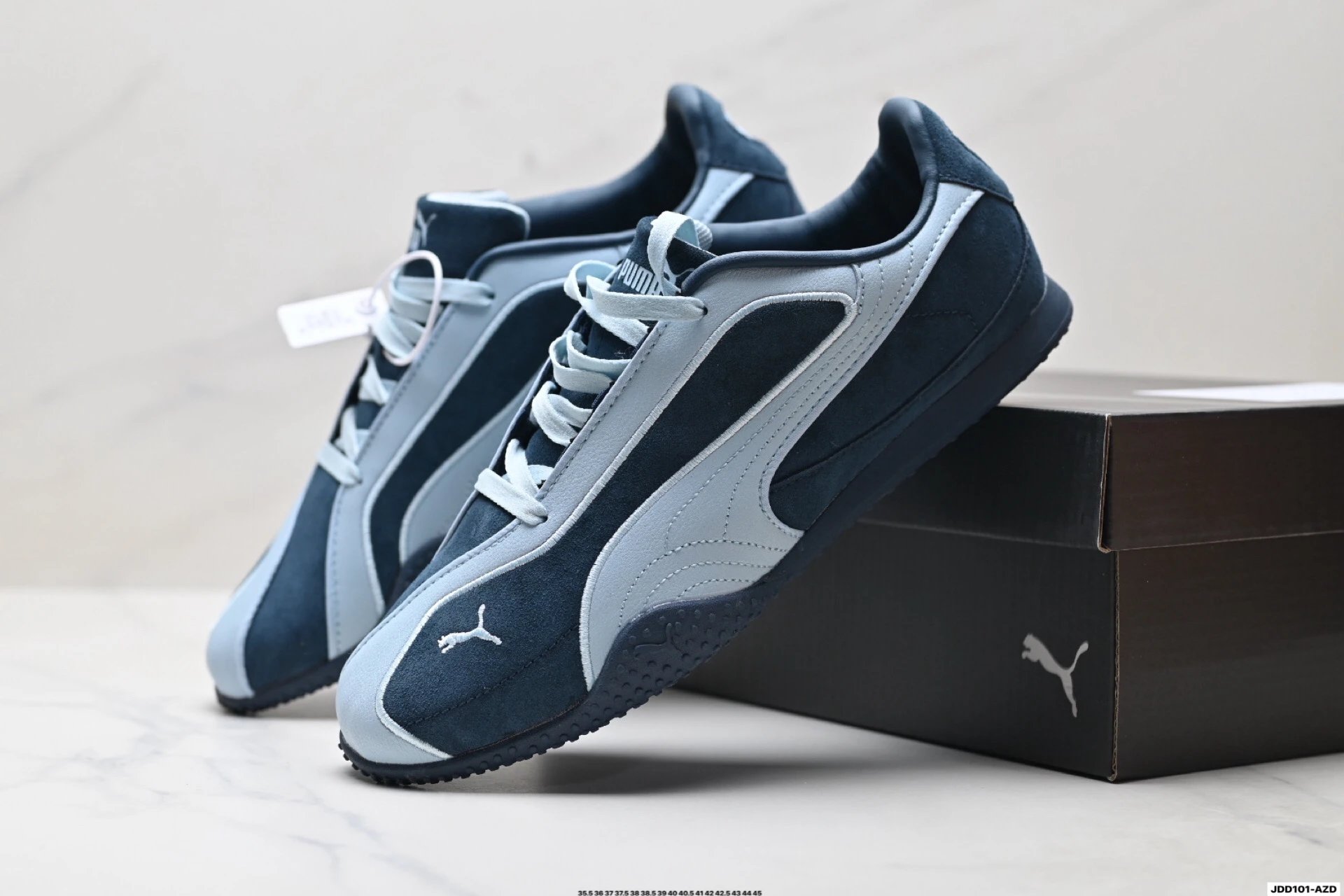 PUMA Bella V2 Leather Sneakers Blue - Gallery Image 8 - Detailed View
