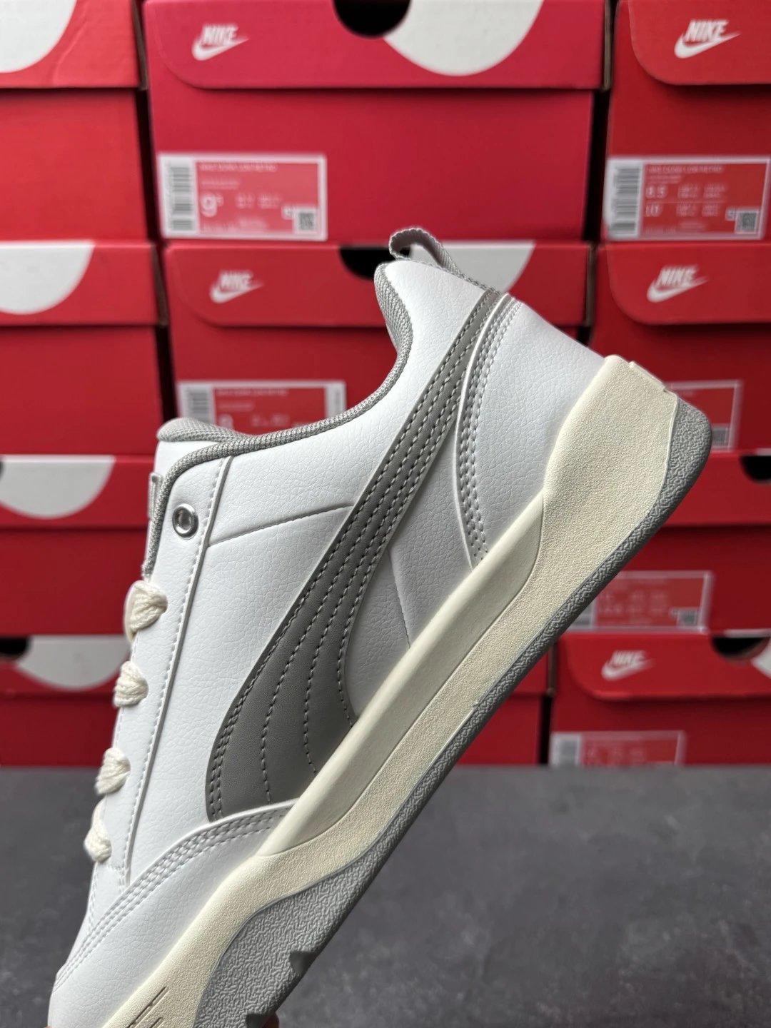 Puma Bread Sneakers White Grey - Gallery Image 5 - Detailed View