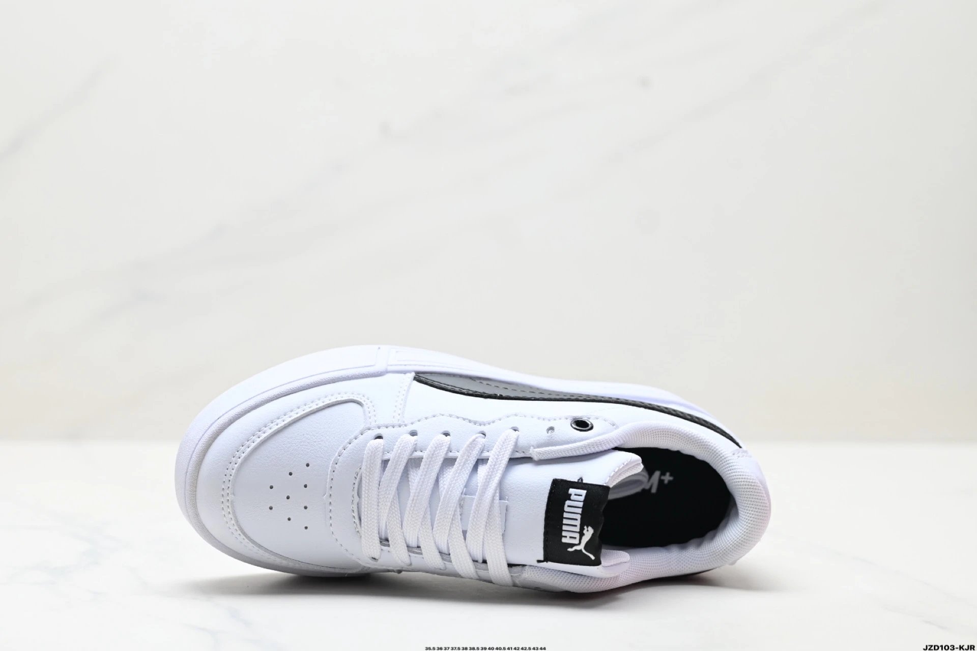 Puma Skye Leather Sneakers White Black - Gallery Image 2 - Detailed View