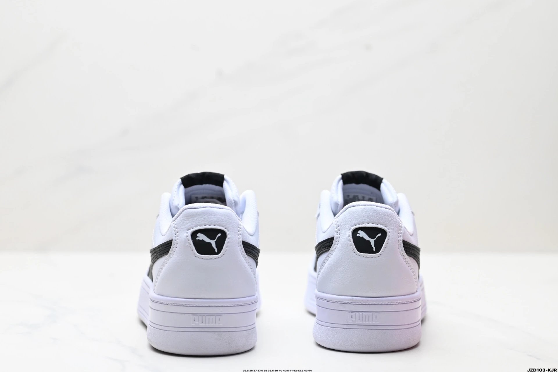 Puma Skye Leather Sneakers White Black - Gallery Image 6 - Detailed View