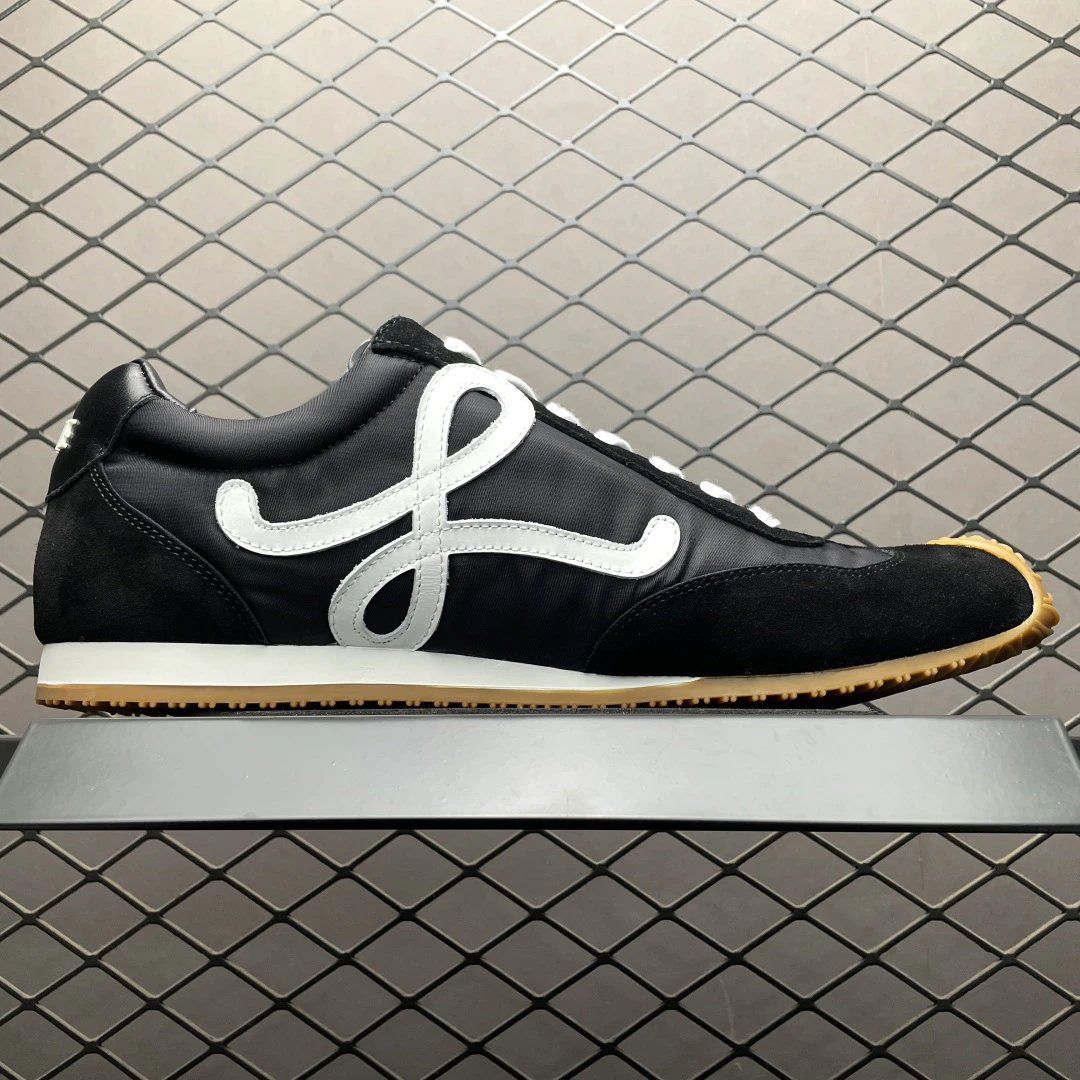Loewe Ballet Runner Sneakers Black White - Gallery Image 3 - Detailed View