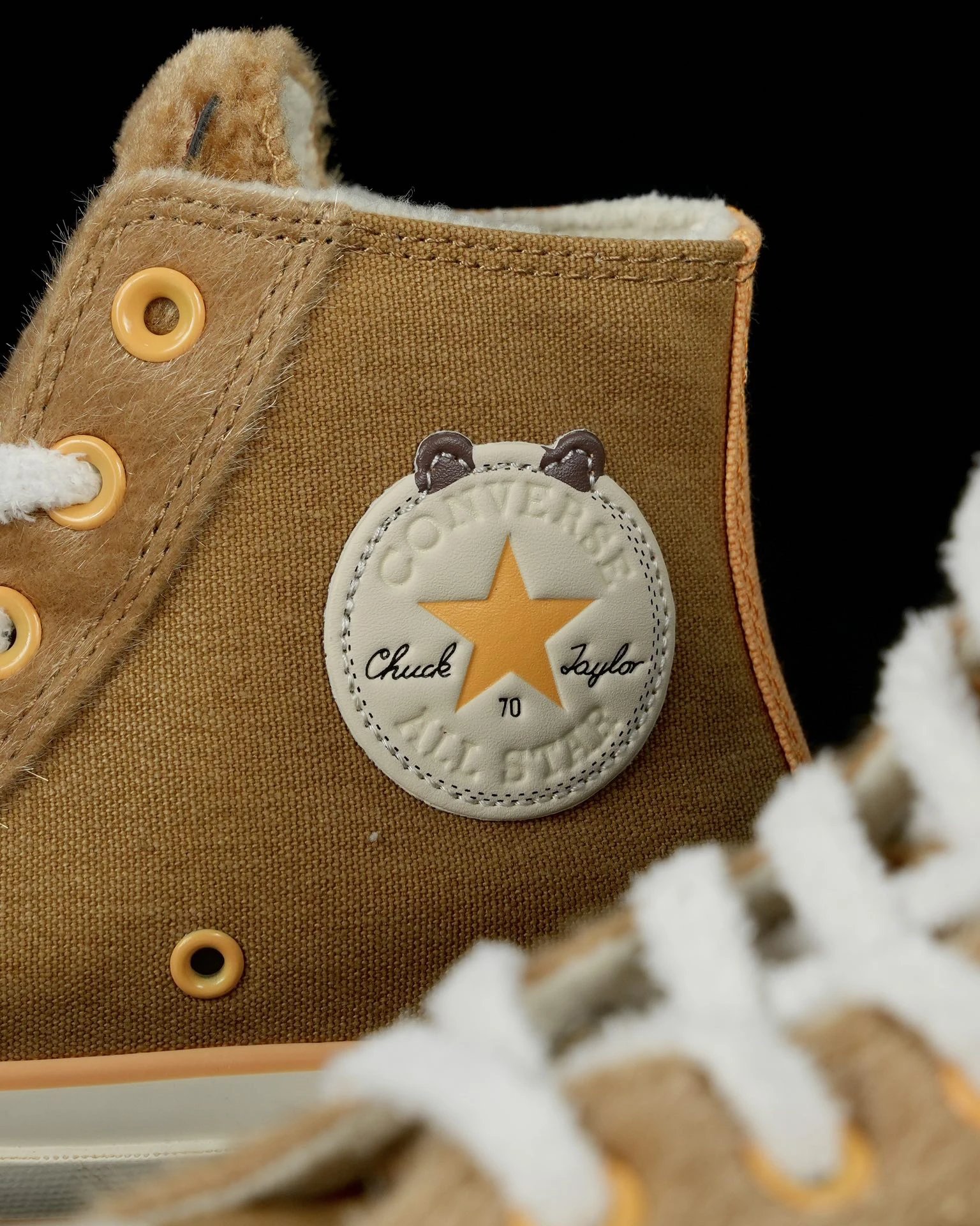 High Top Fleece Capybara Sneakers Camel Brown - Gallery Image 4 - Detailed View