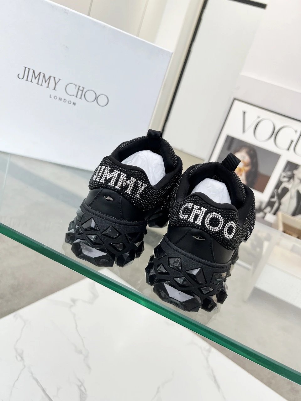 Jimmy Choo Diamond X II Sneakers Black - Gallery Image 4 - Detailed View