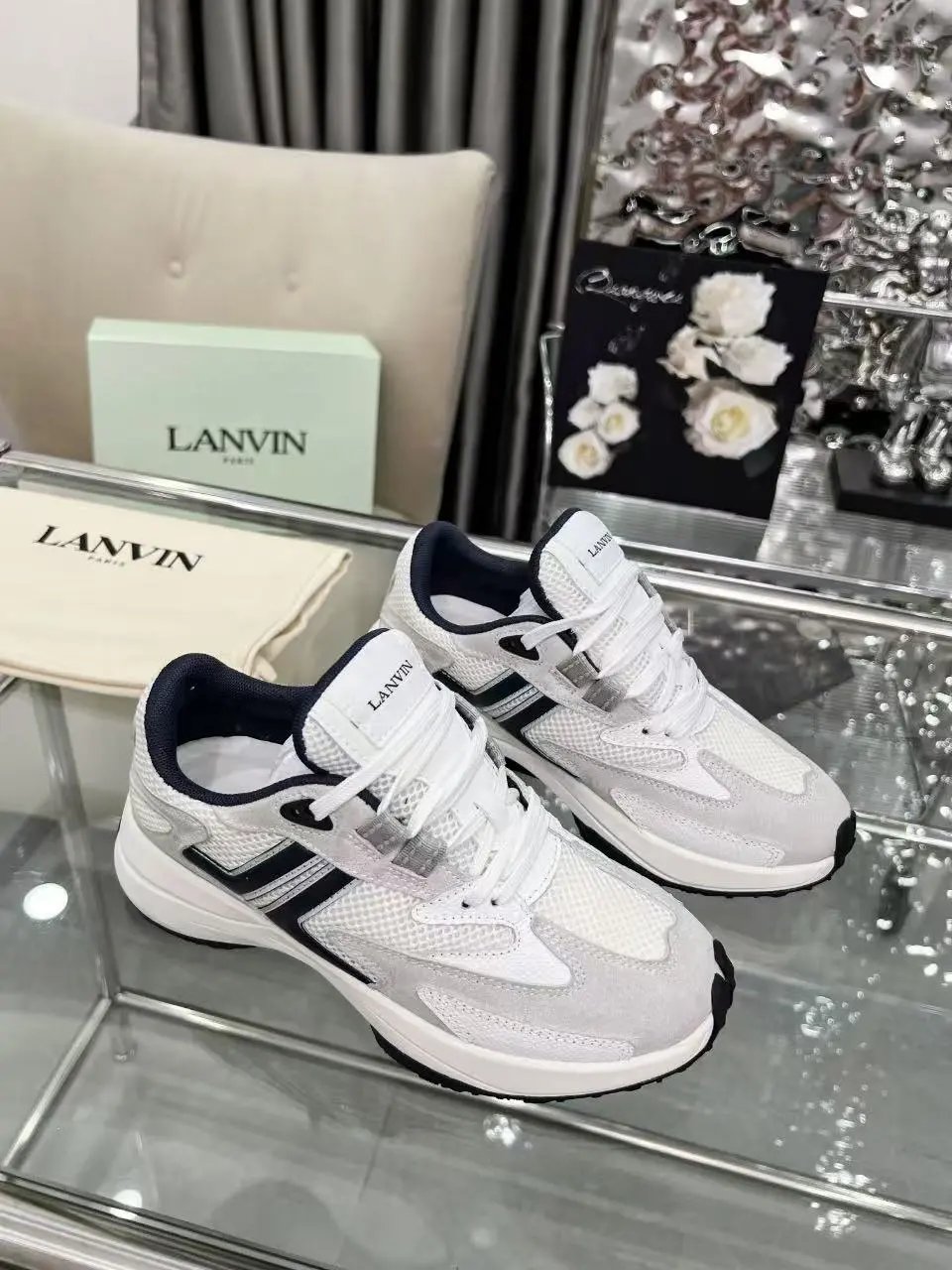 Lanvin Clay Sneakers White Black - High Quality Product Image - Cnfans