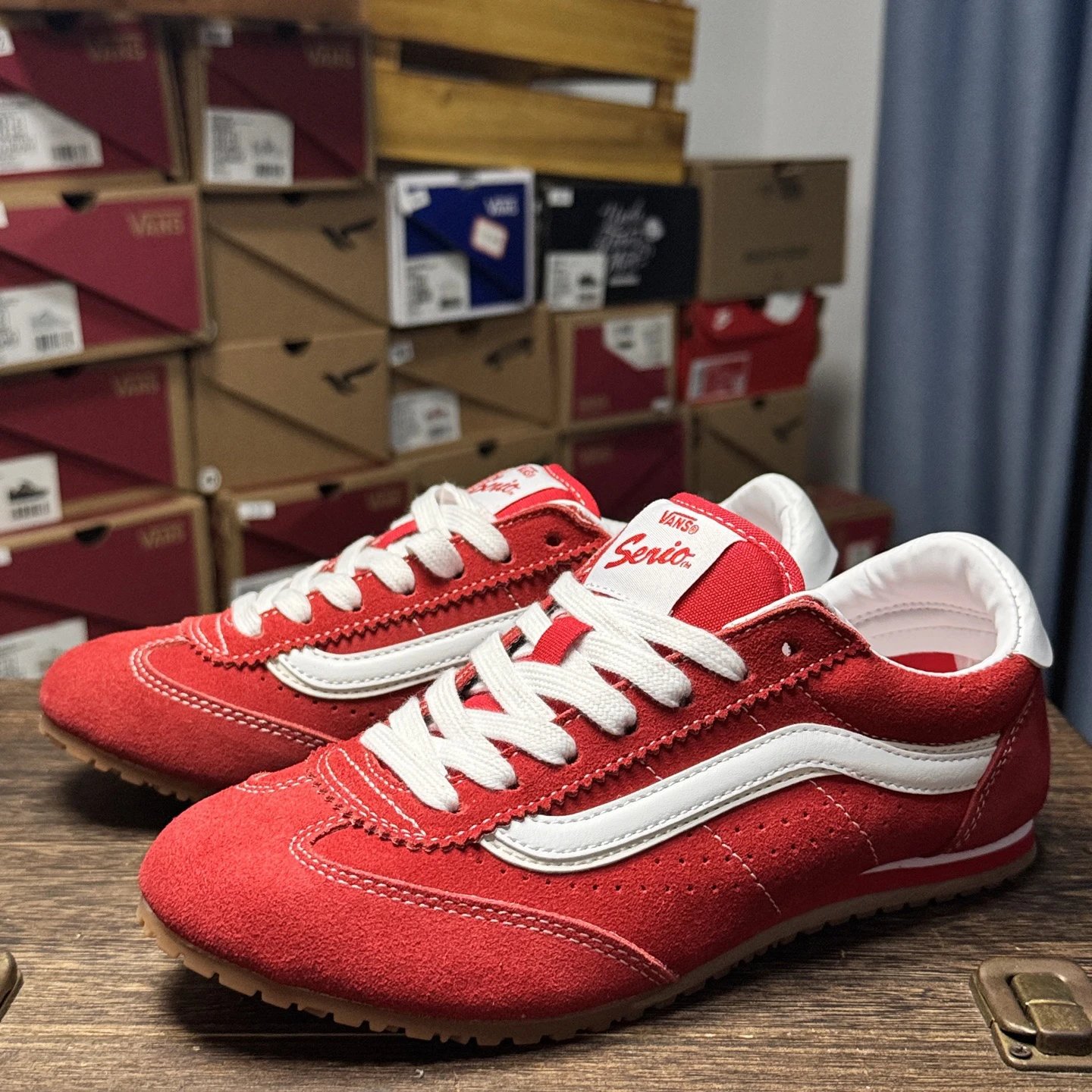 Retro Suede LowPro Sneakers Crimson Red - Gallery Image 1 - Detailed View