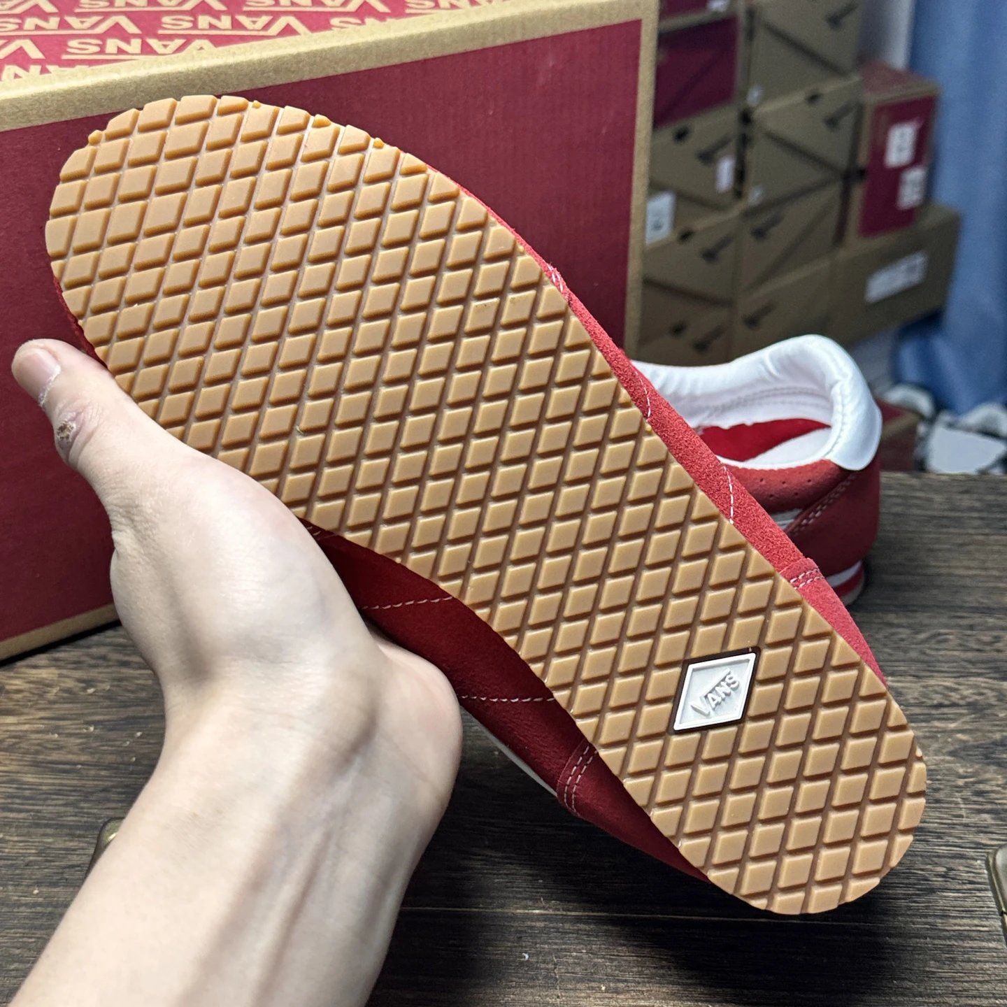 Retro Suede LowPro Sneakers Crimson Red - Gallery Image 8 - Detailed View