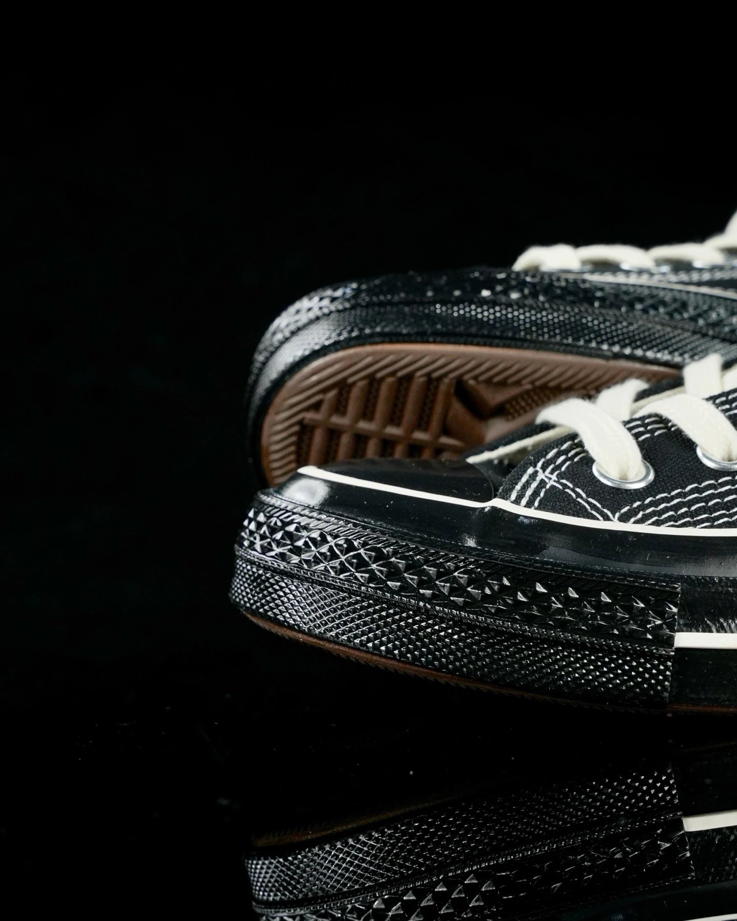 High Top Canvas Sneakers Star Stitch Jet Black - Gallery Image 9 - Detailed View