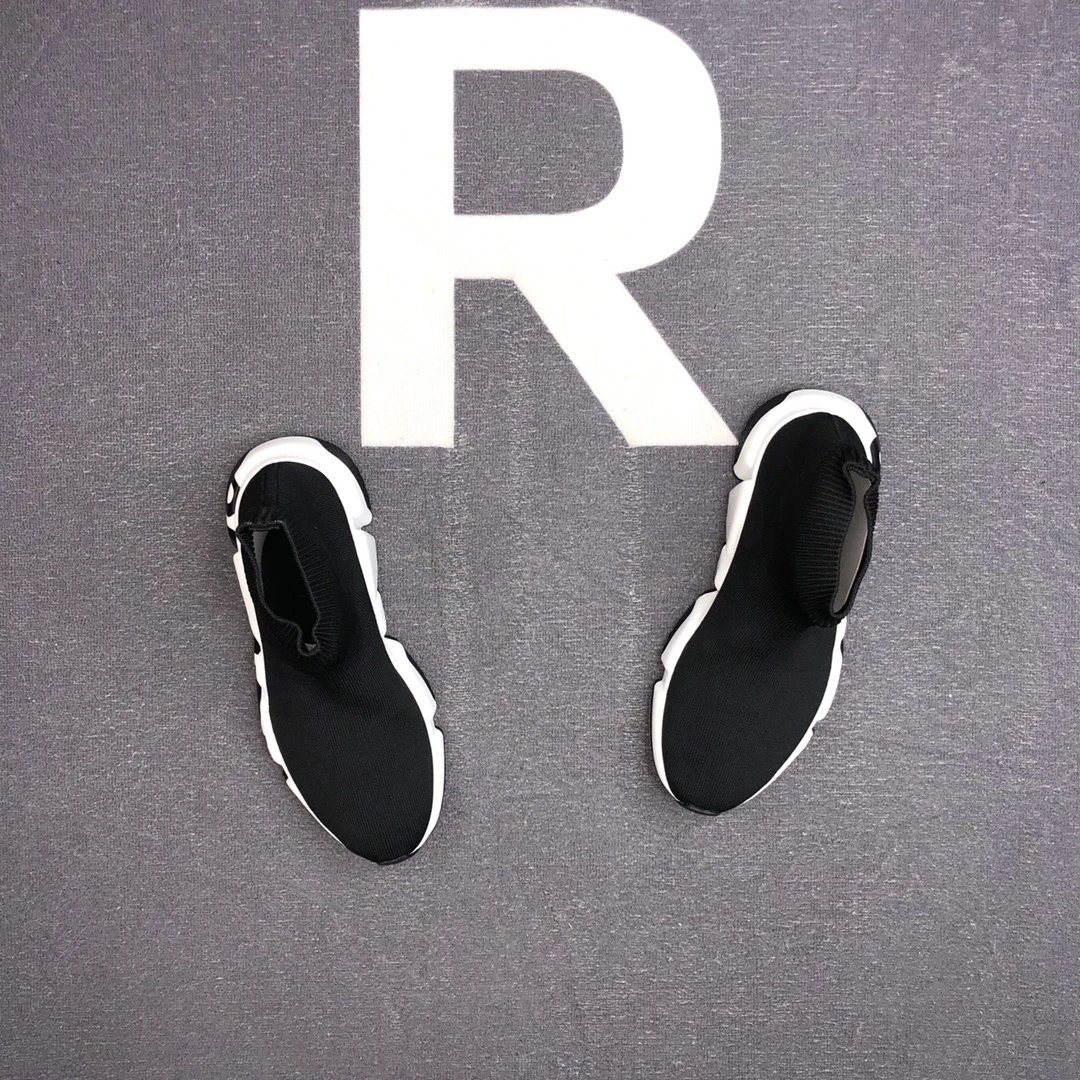 Unisex Sock Sneakers Knit Breathable Speed Sole Jet Black - Gallery Image 4 - Detailed View