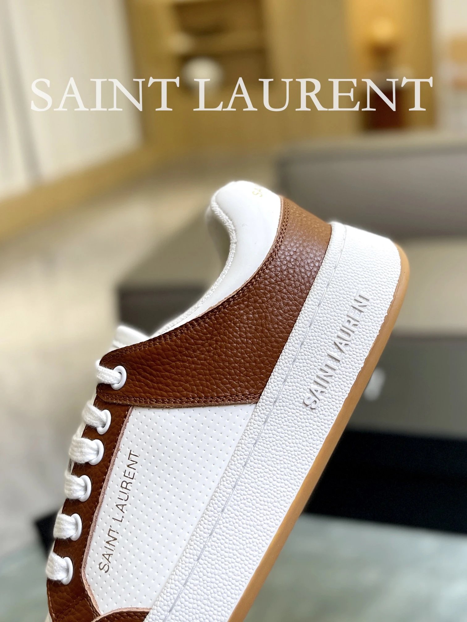 Saint Laurent Leather Shoes Brown - Gallery Image 7 - Detailed View
