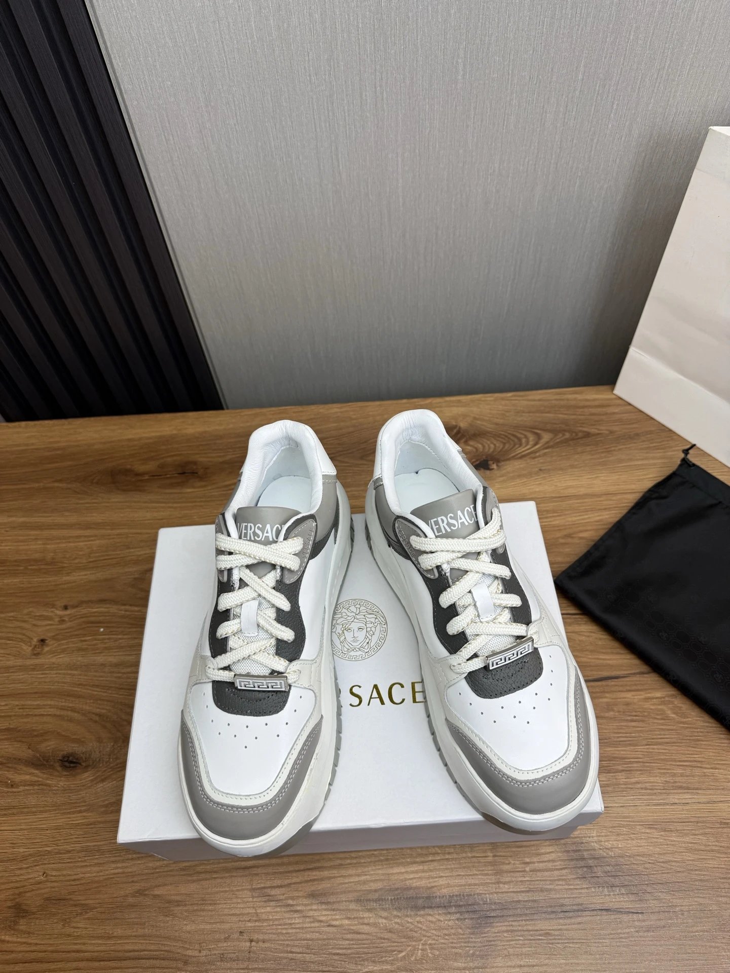 Luxury Leather Sneaker Grey - Gallery Image 2 - Detailed View