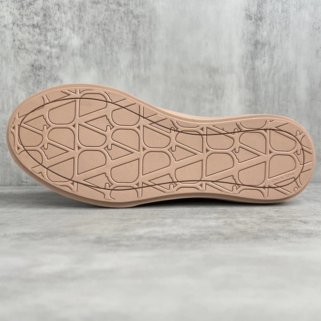 High Top Leather Sneakers Nude Beige - Gallery Image 8 - Detailed View