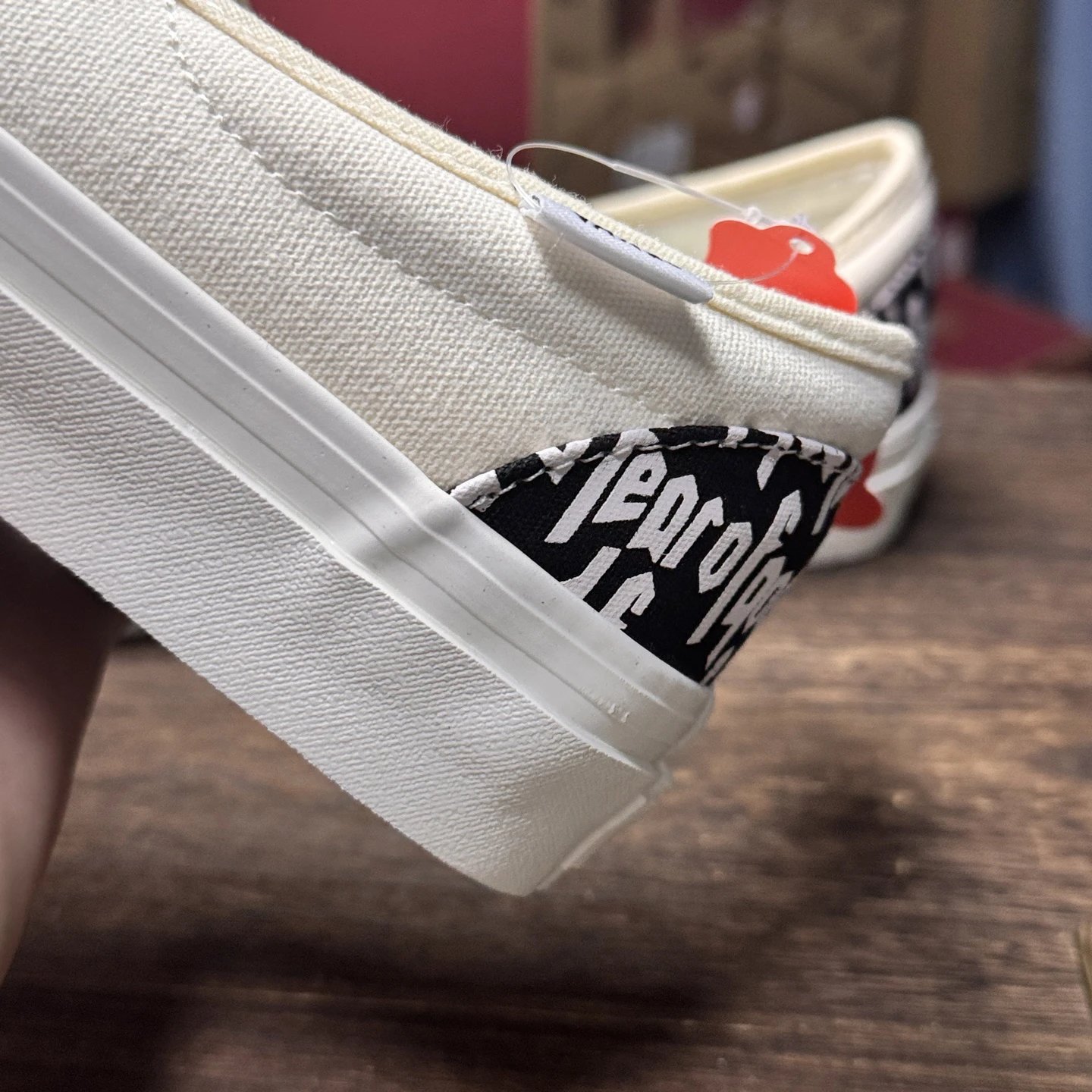 Slip On Suede Skate Shoes Ivory Black - Gallery Image 6 - Detailed View